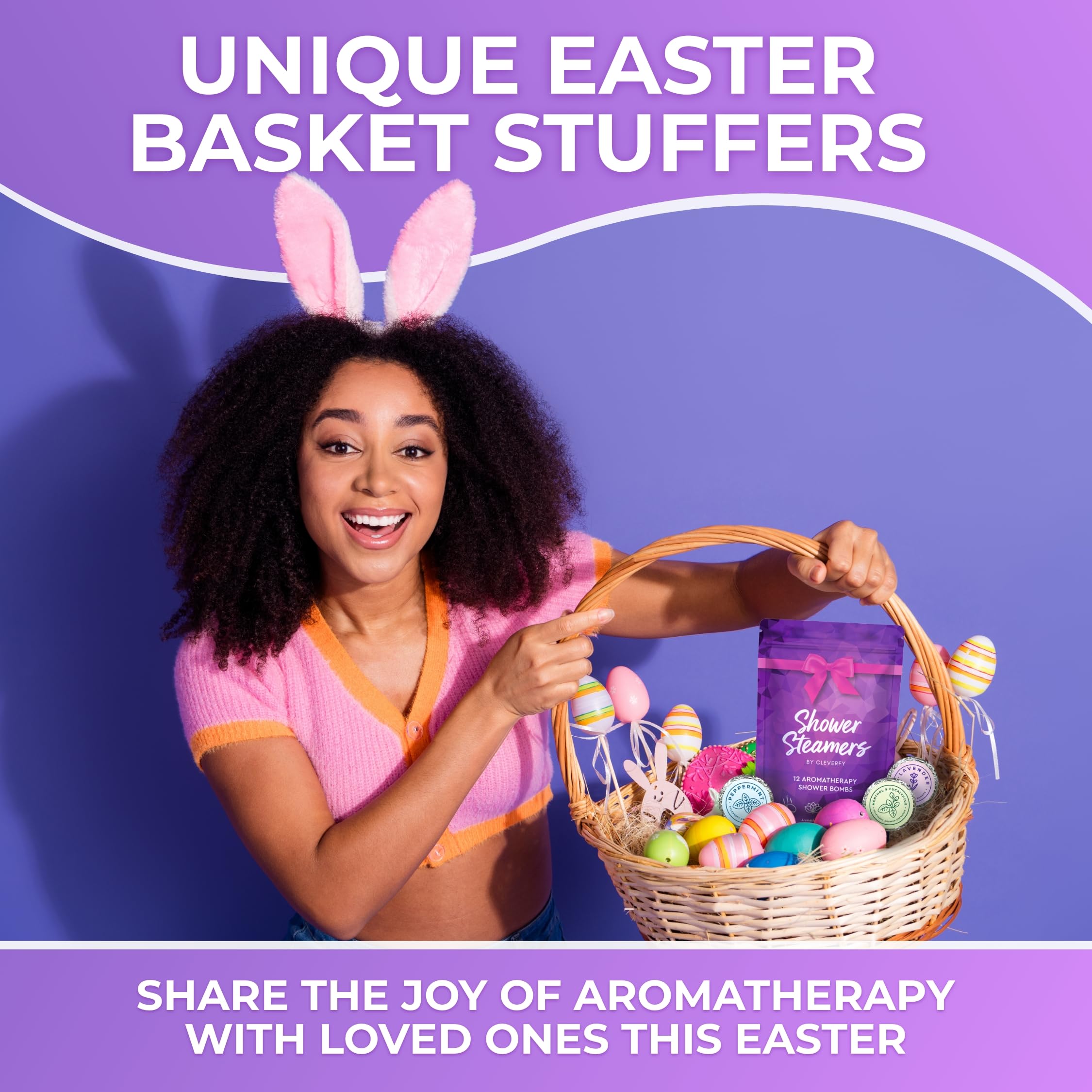 Cleverfy Aromatherapy Shower Steamers - 12-Piece Purple Variety Set | Relaxing Bath Bombs for Stress Relief & Spa Experience