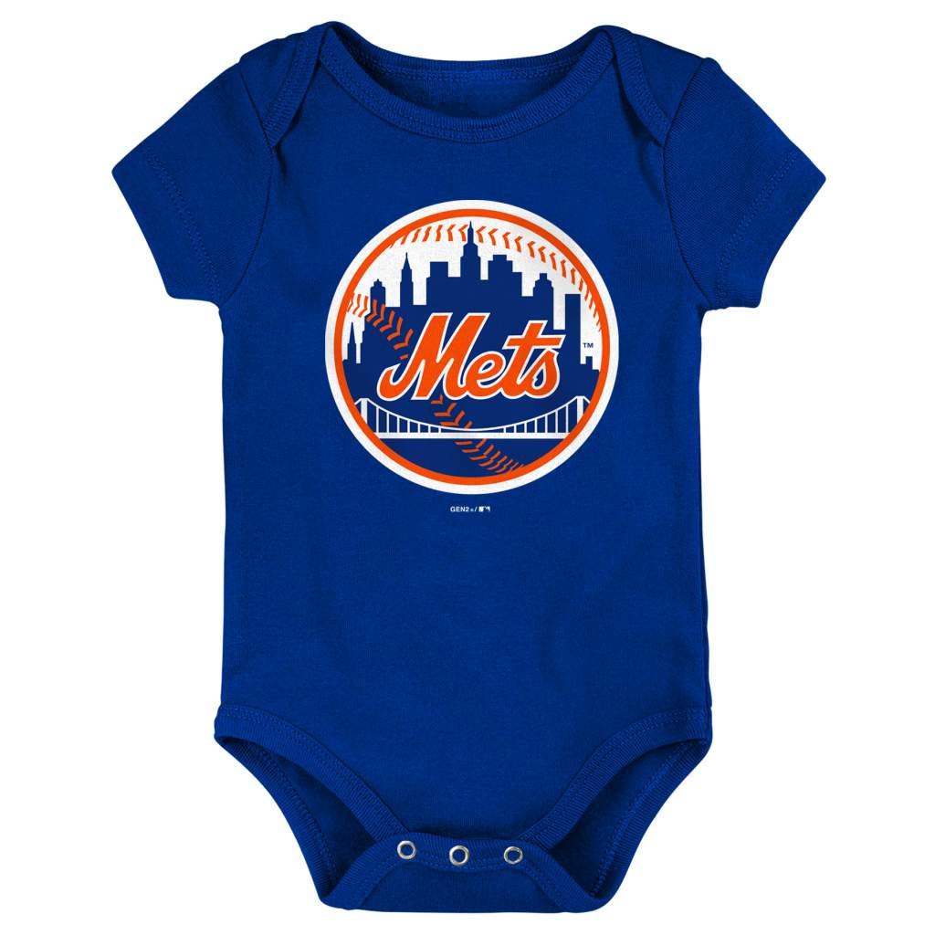 Authentic MLB Newborn & Infant 0-24 Months Primary Logo Onesie Bodysuit Romper - Soft Baby Outfit for Baseball Games & Casual Wear