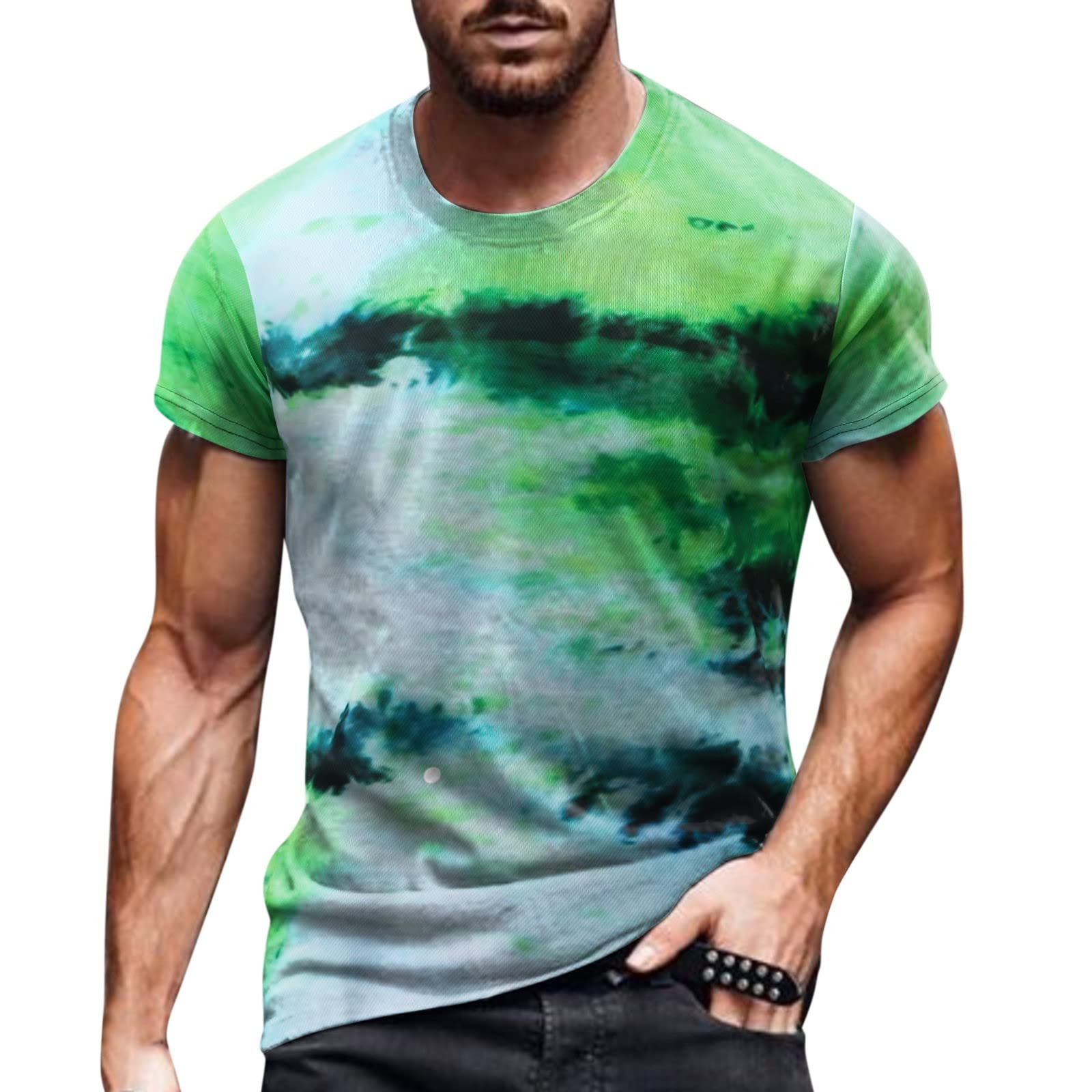 Vintage Distressed Men's T-Shirt - Retro Summer Casual Short Sleeve Shirt for Men | Athletic Fit, Breathable Cotton | Perfect for Streetwear, Beach Outings & Casual Date Nights