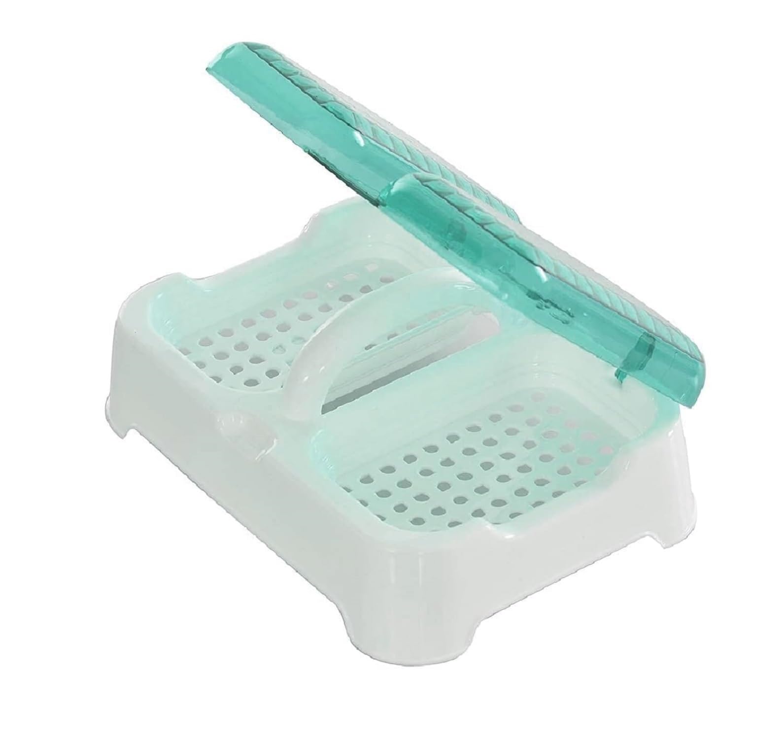 PUTHAK 2 in 1 Clear Plastic Soap Case with Lid - Portable Travel Soap Holder for Shower, Bathroom, Camping & Outdoor Use - Leakproof Soap Container Box (Random Color) Pack of 1