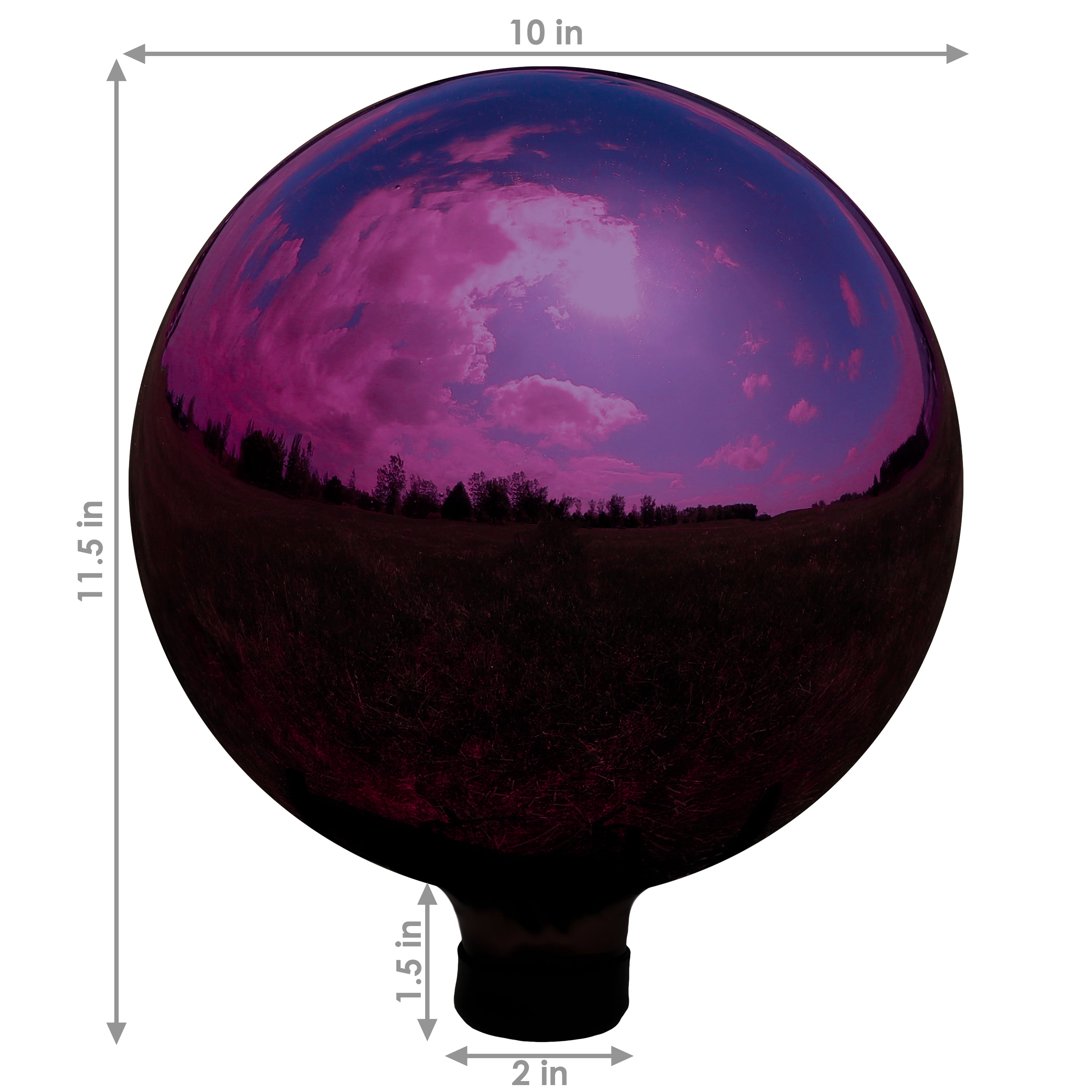 Sunnydaze 10-Inch Mirrored Glass Gazing Globe - Outdoor Garden Decor Reflective Sphere for Yard, Patio & Landscaping - Perfect for Meditation, Feng Shui & Decorative Accents