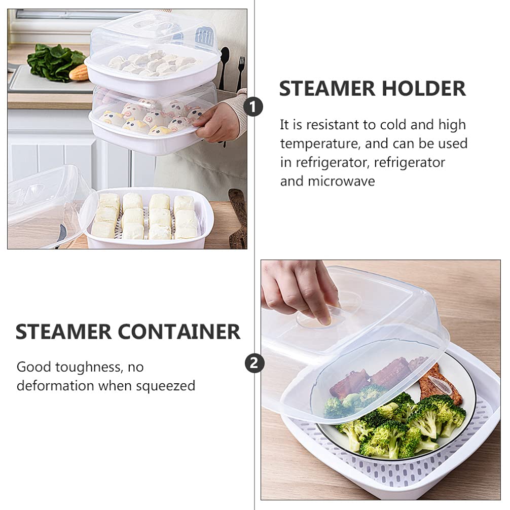 Operitacx Microwave Steamer Basket - Mini Vegetable & Fish Steamer for Cooking, Dishwasher & Freezer Safe - Perfect for Bao Buns, Dumplings, and Healthy Meal Prep
