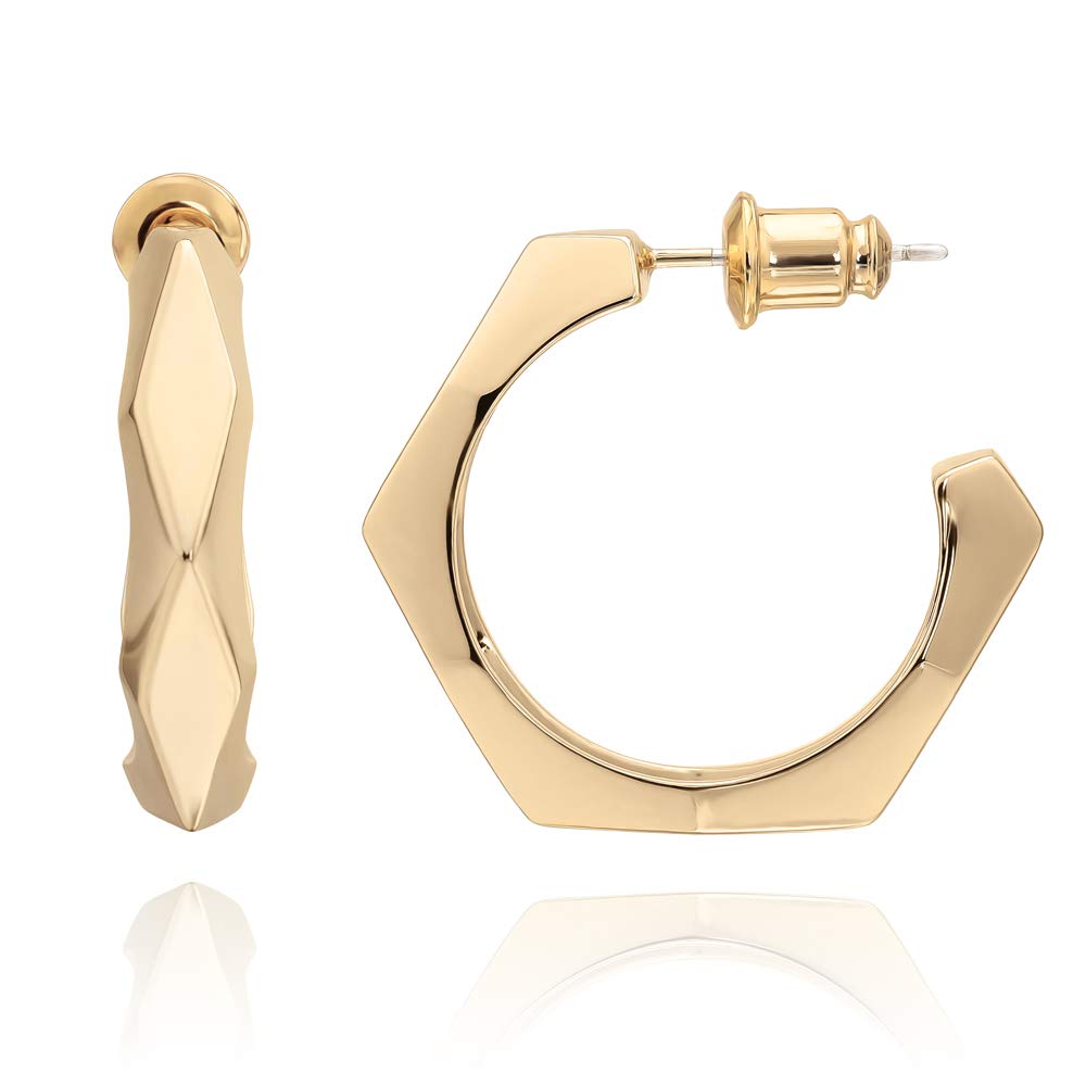 Aprilery Gold and Silver Hoop Earrings for Women - Hypoallergenic Dainty Crystal Ear Cuff Clip On Stud Earrings | Trendy Costume Jewelry Gifts for Teen Girls & Her | Perfect for Parties, Weddings & Everyday Wear