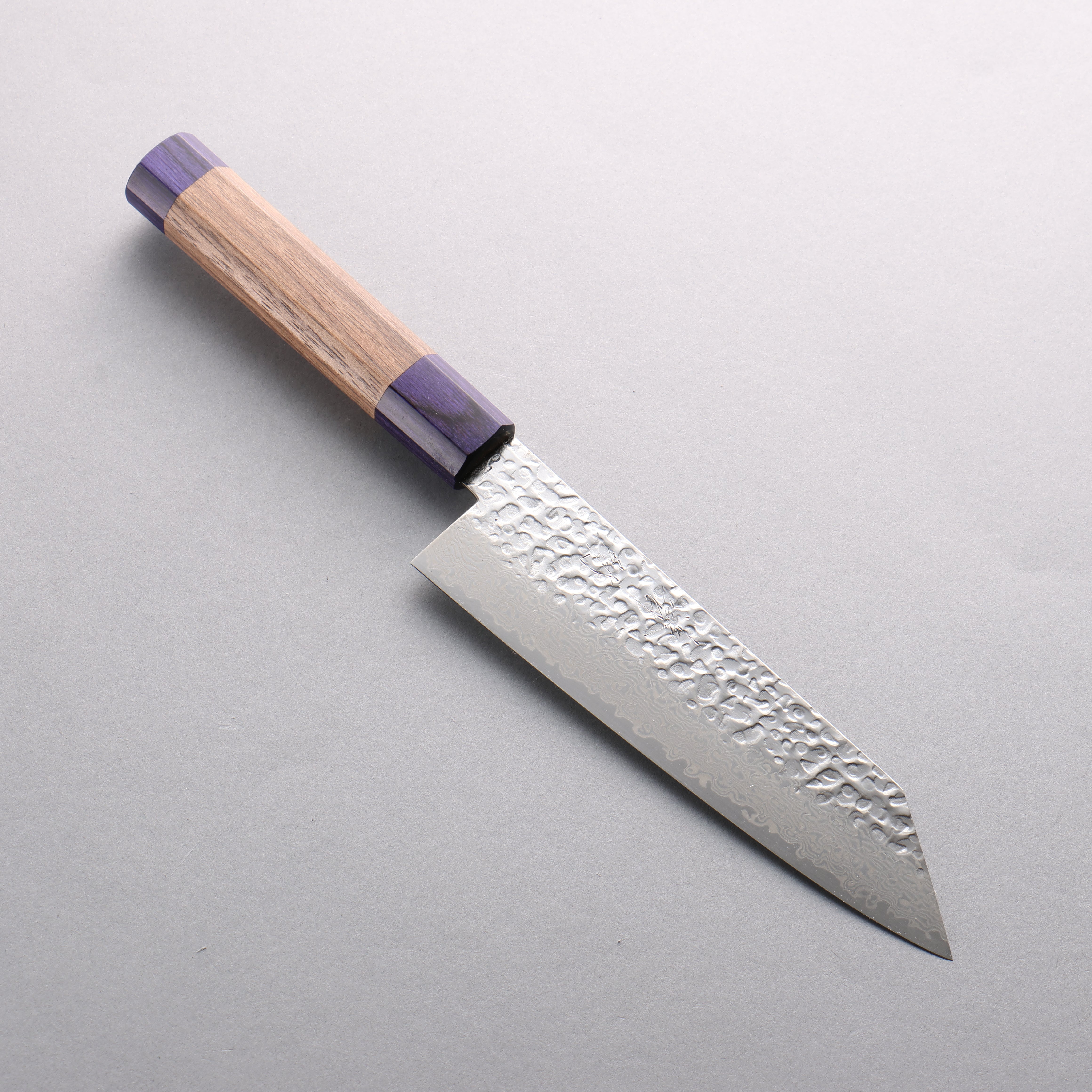 Premium Seisuke Silver Steel No.3 Hammered Damascus Bunka Knife 170mm - Walnut Handle with Double Blue Pakka Wood - Japanese Kitchen Knife for Professional Chefs & Home Cooking - Perfect for Slicing, Dicing & Precision Cutting