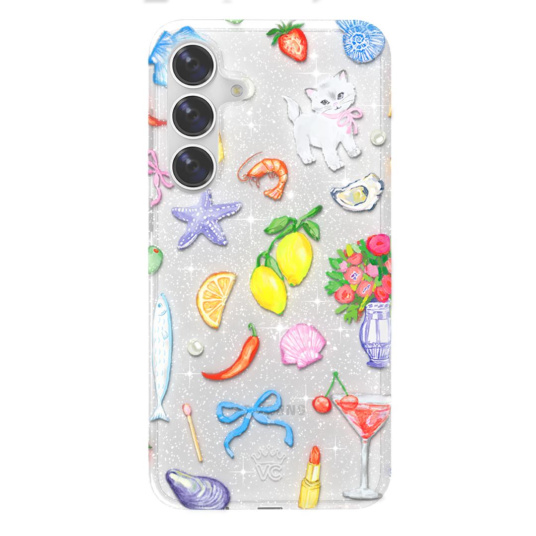 Dolce Vita Glitter Samsung Phone Case - Sparkly Protective Cover for Galaxy S21/S22/S23 - Perfect for Parties, Events & Everyday Glam