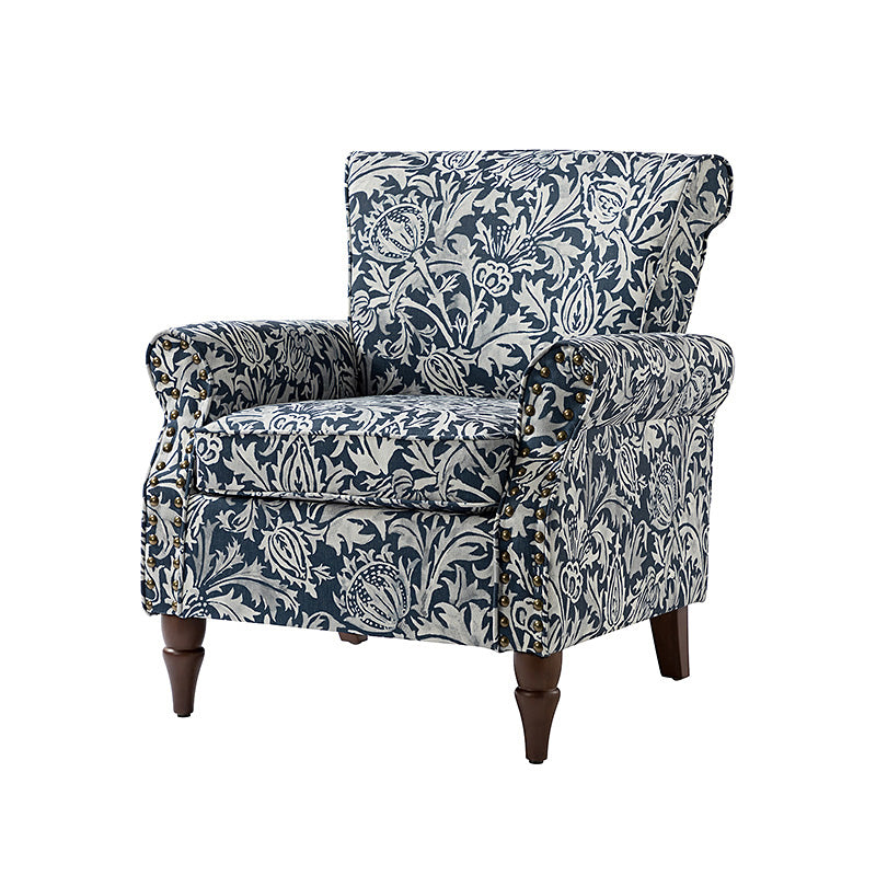 Artemisa Modern Floral Pattern Upholstered Armchair - Comfortable Living Room Accent Chair for Home Office & Lounge Decor