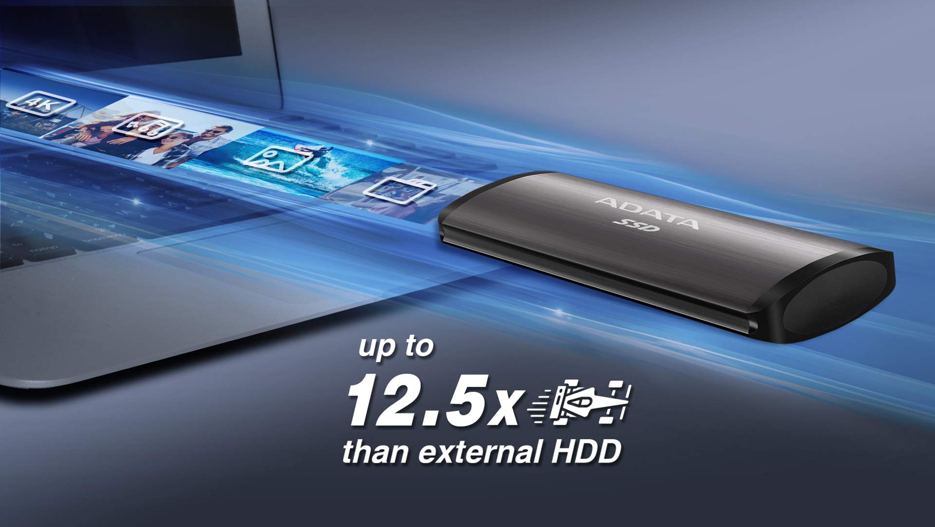 ADATA SE760 1TB External SSD - USB 3.2 Gen 2 Portable Solid State Drive with USB-C, Up to 1000MB/s Read Speed, Shock Resistant - Perfect for Gaming, Photography & Video Editing (ASE760-1TU32G2-CTI)