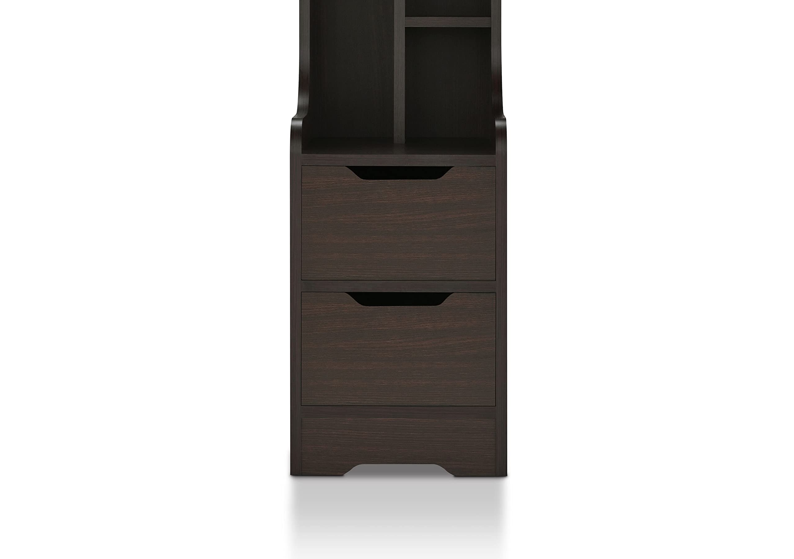 Modern Nightstand with 2 Drawers & Open Storage - Bedside Table for Bedroom & Office, Brown