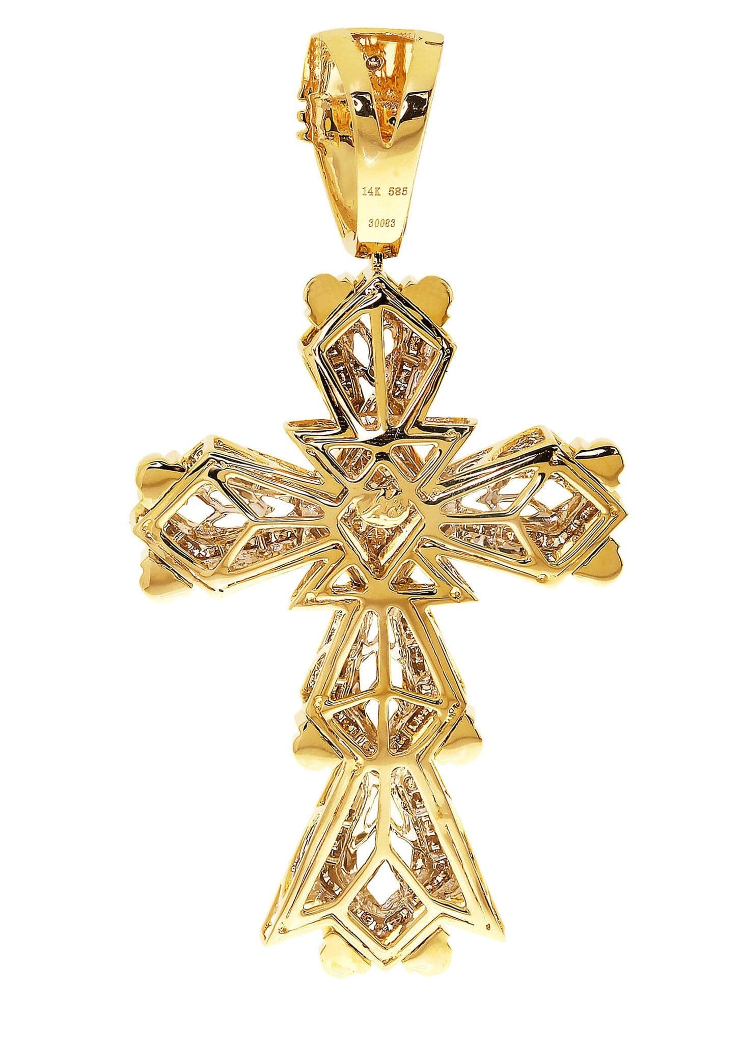 2.55 Carat Diamond Cross Pendant Necklace - 32.98 Grams Solid Gold Jewelry for Women - Perfect for Gifts, Weddings & Special Occasions