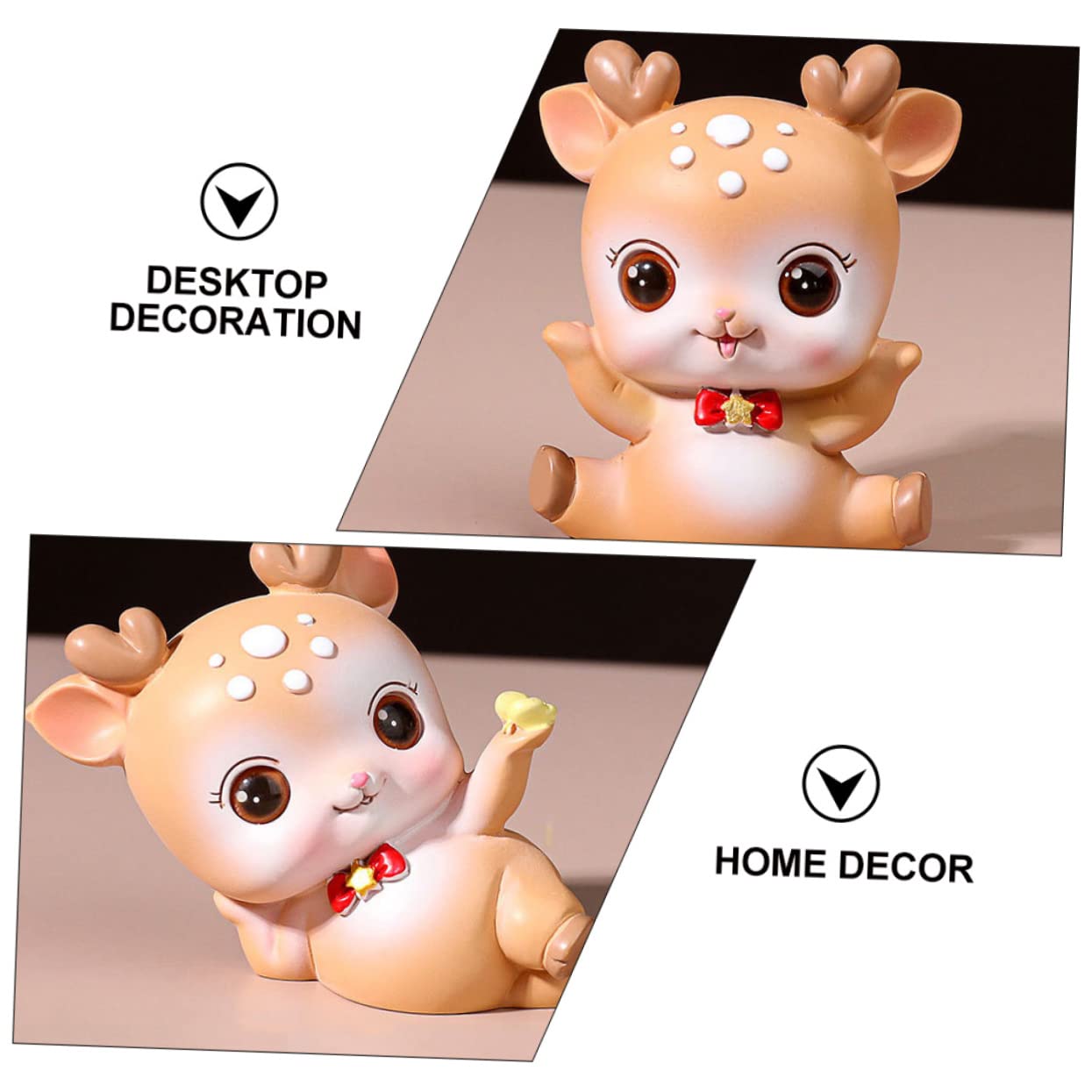 Balacoo 8-Piece Cute Deer Figurine Set - Brown Resin Animal Toys for Kids, Children's Room Decor, Educational Number Learning Toys | Perfect for Nursery Decor, Birthday Gifts & Playroom Display