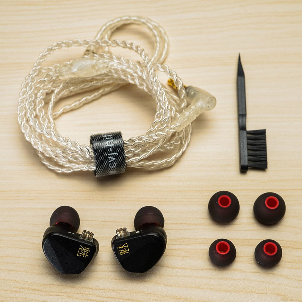 CVJ Mei 1DD + 2BA Hybrid In-Ear Earphones with Knowles Balanced Armature - HiFi Sound for Music Lovers, Audiophiles & Gaming (Perfect for Studio Monitoring, Travel & Workout)