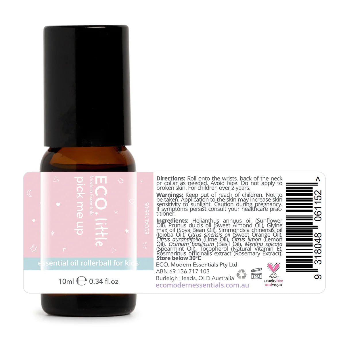 ECO Little Pick Me Up Essential Oil Blend Rollerball - 10ml Natural Aromatherapy for Stress Relief & Energy Boost - Perfect for Home, Office & Travel Use