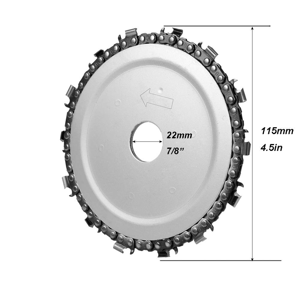 4.5-Inch 13-Tooth Woodworking Chain Saw Blade for Angle Grinder - 7/8-Inch Center Hole, Fits 115mm Grinders - Perfect for Wood Carving, DIY Projects & Home Renovations