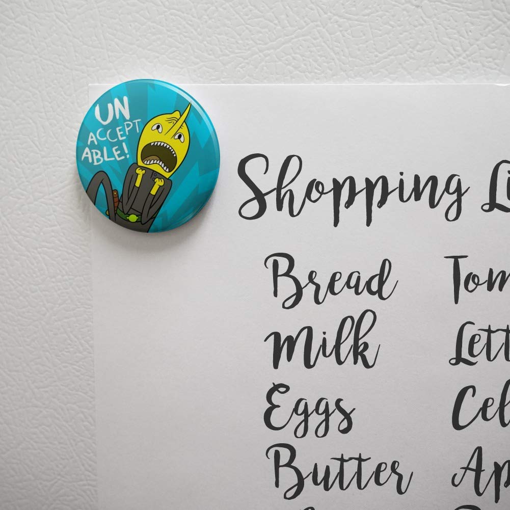 Adventure Time Lemongrab Funny Refrigerator Magnet - Unacceptable Quote Kitchen Decor for Fans, Cool Fridge Accessories for Home & Office Use