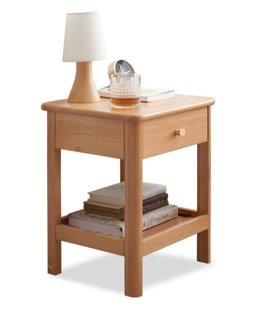 Solid Oak Wood Nightstand - Bedside Table with Drawer for Bedroom Furniture, Perfect for Storage and Decor | Modern & Rustic Home Design
