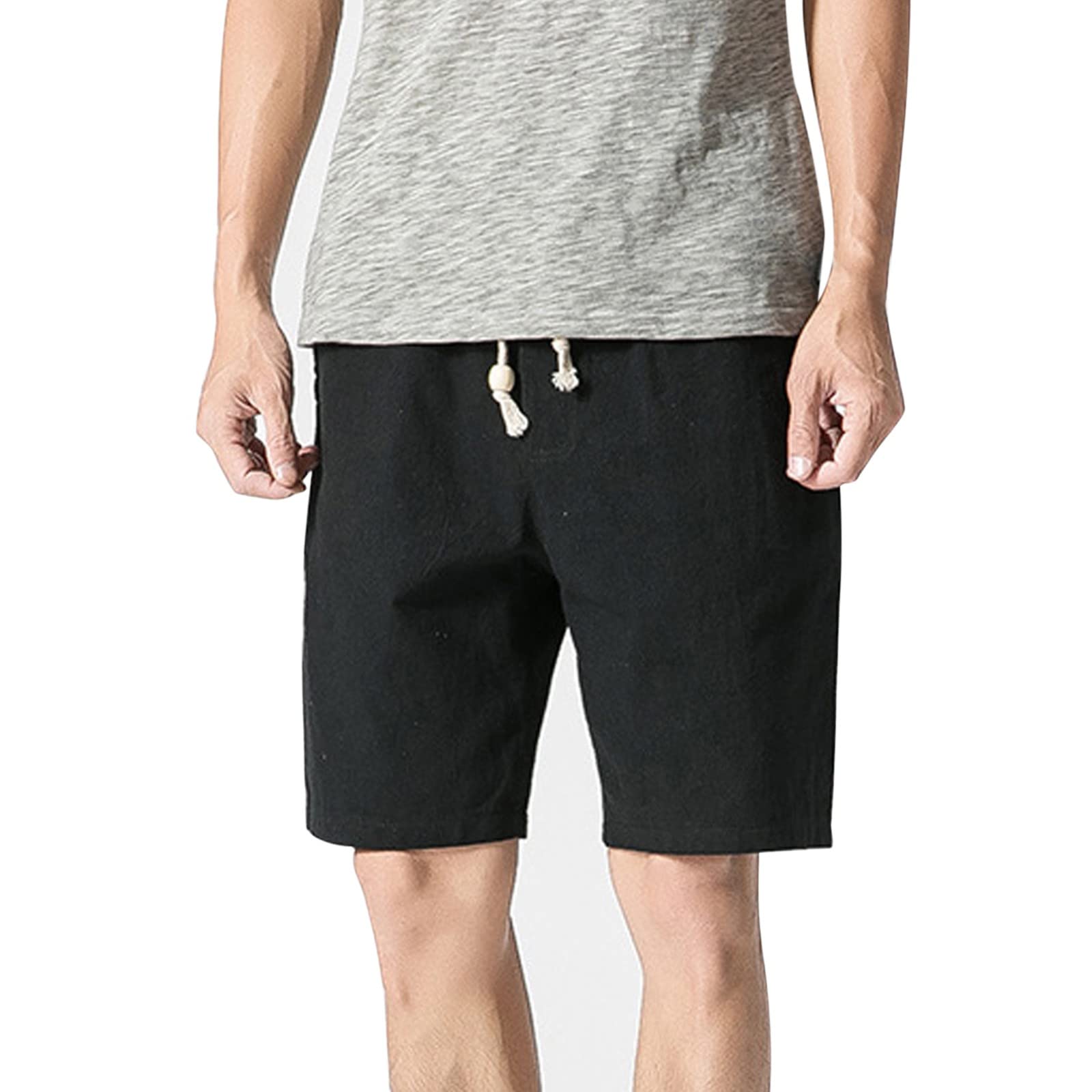 OSTELY Men's Camo Shorts - 5-Pocket Loose Fit Cotton Linen Casual Summer Shorts for Men | Beach, Outdoor, Travel & Lounge Wear