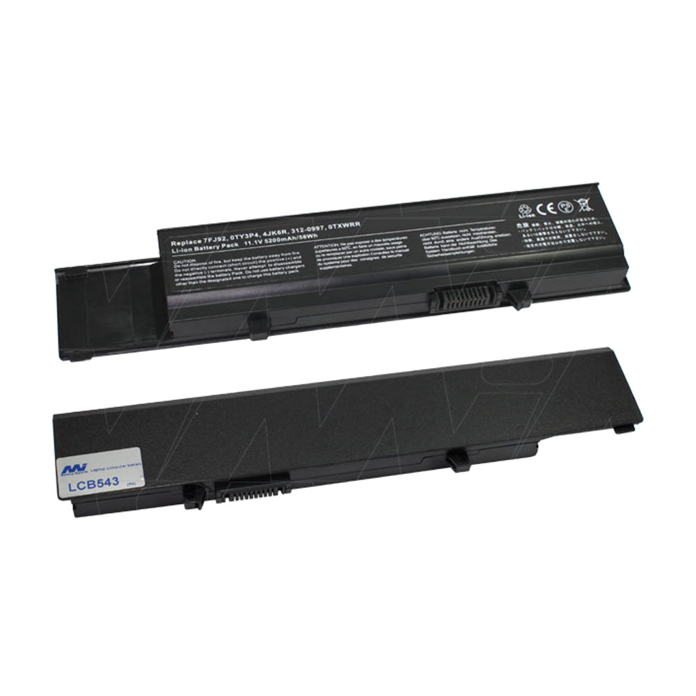 11.1V 58Wh 5200mAh Replacement Laptop Battery for Dell - High Capacity Li-ion Power Pack for Work, Travel & Remote Use