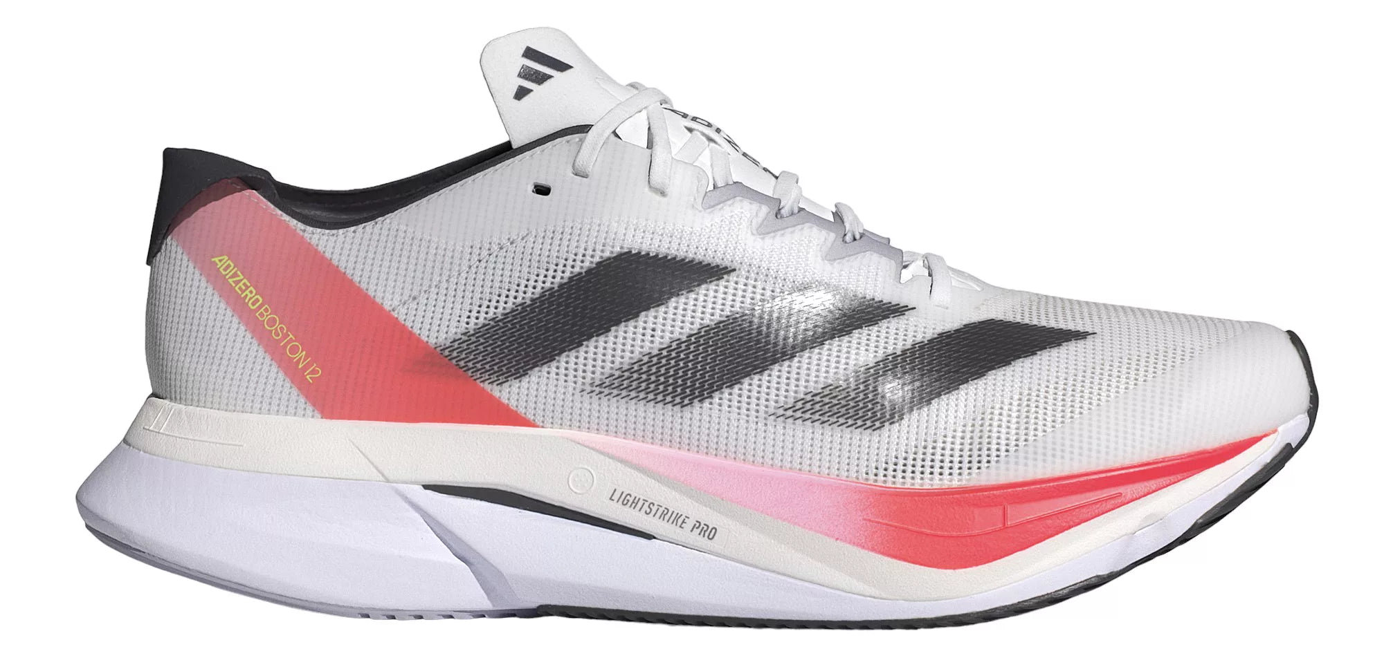 Men's Adidas Adizero Boston 12 Running Shoes - Cloud White/Aurora Met/Solar Red - Lightweight Performance Sneakers for Marathon Training & Road Running