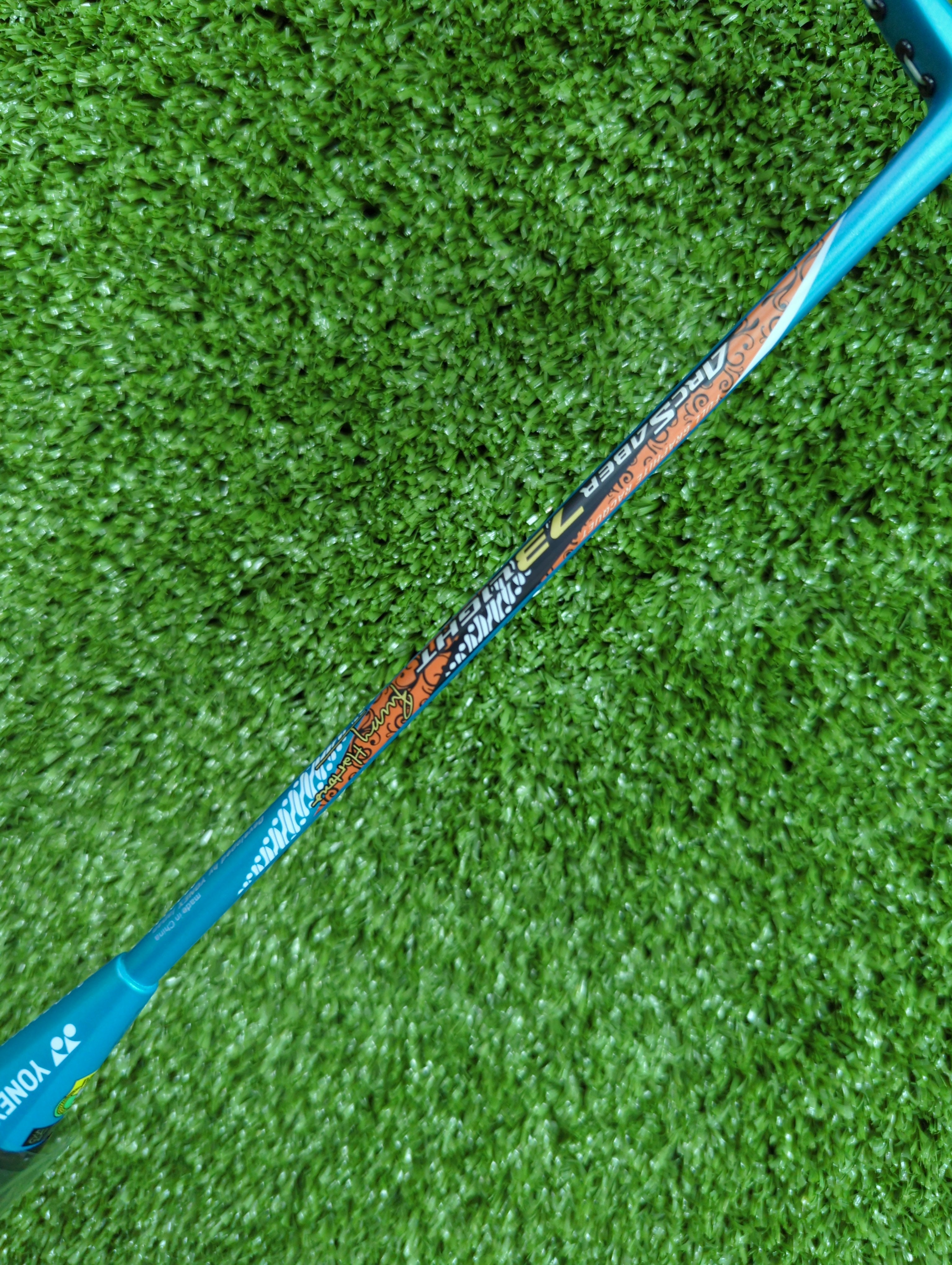 Yonex Arcsaber 73 Lightweight Badminton Racket - Prestrung with Aqua Blue Strings | Professional Tournament Grade Shuttlecock Racquet | Perfect for Indoor/Outdoor Play & Competitive Matches