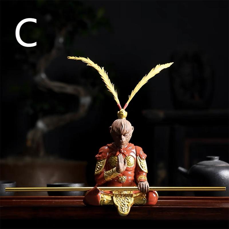 Black Myth: Wukong Ceramic Tea Pet - Chinese Zodiac Collectible for Tea Lovers & Home Decor - Perfect Gift for Tea Ceremony & Meditation Spaces