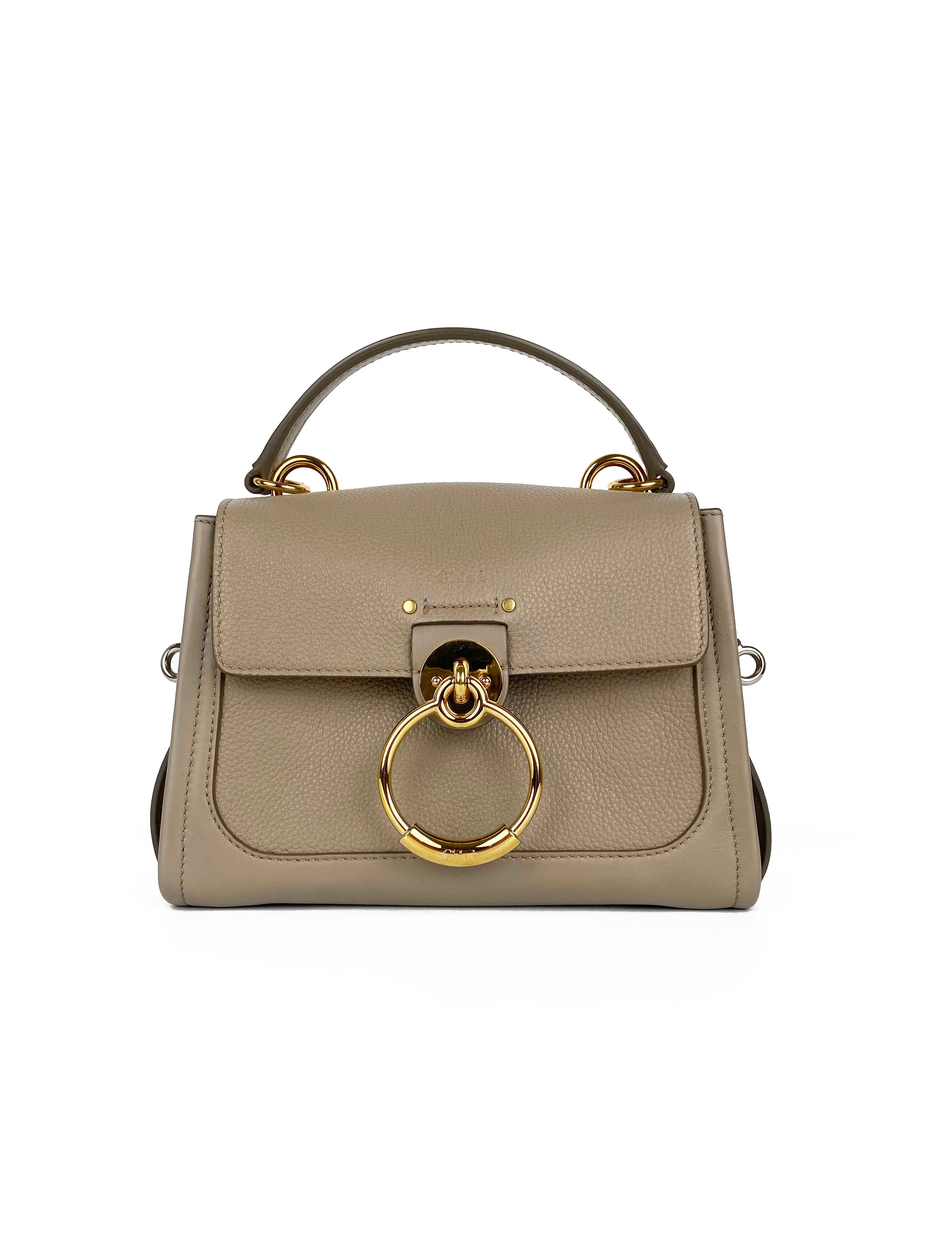Chloe Motty Grey Mini Tess Day Bag - Stylish Crossbody Purse for Women, Fashionable Everyday Handbag for Work, Travel & Shopping