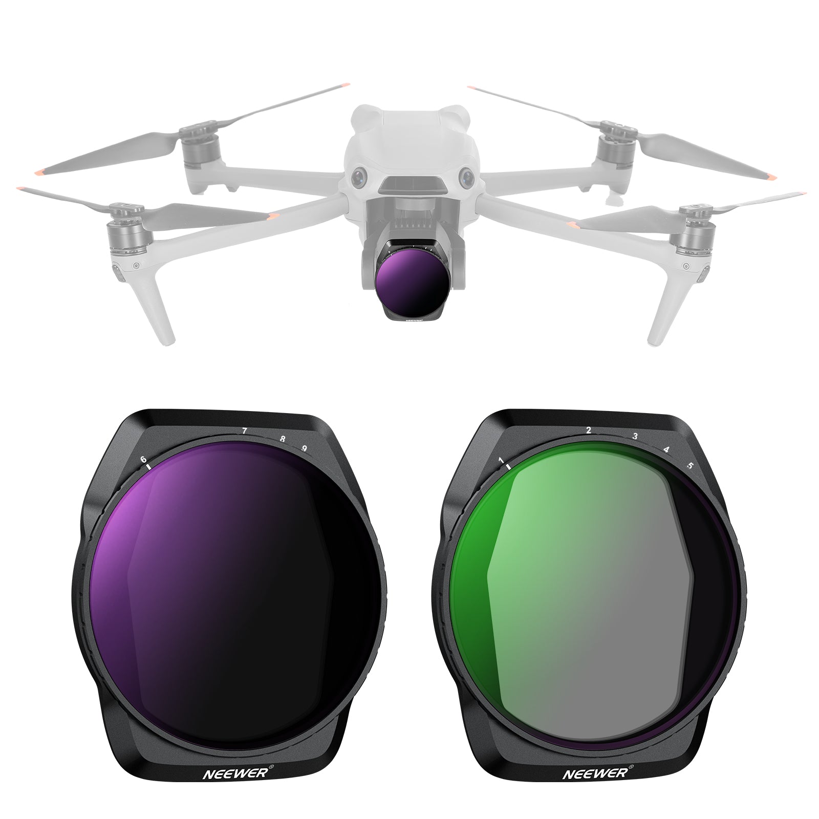 NEEWER FL A88 2-Pack Variable ND Filter Kit for DJI Air 3S Drone - Perfect for Aerial Photography & Videography in Bright Sunlight