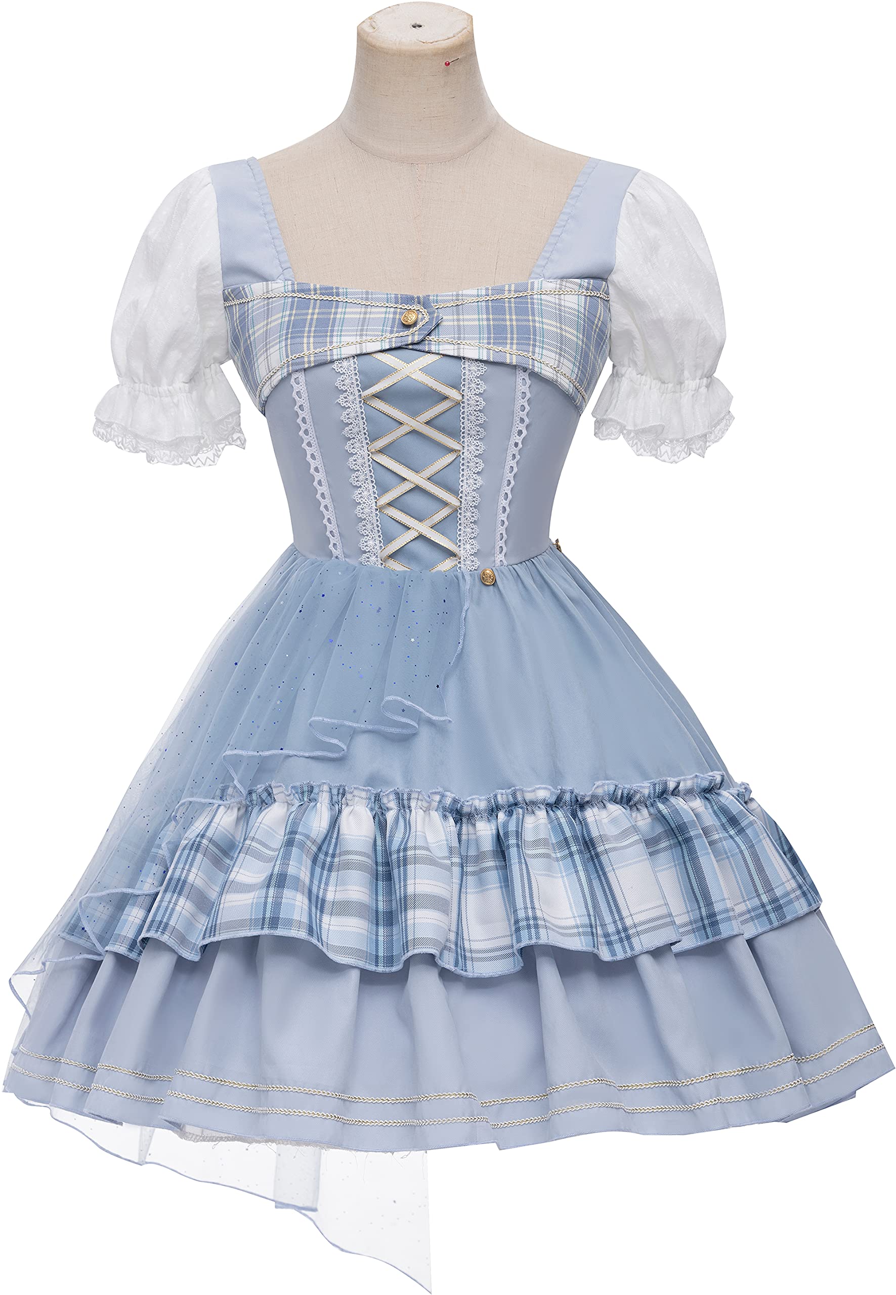 Sweet One Piece Lolita Dress - Plus Size Anime Cosplay Uniform in Blue | Women's Fashion for Casual Wear, Cosplay Events & Themed Parties