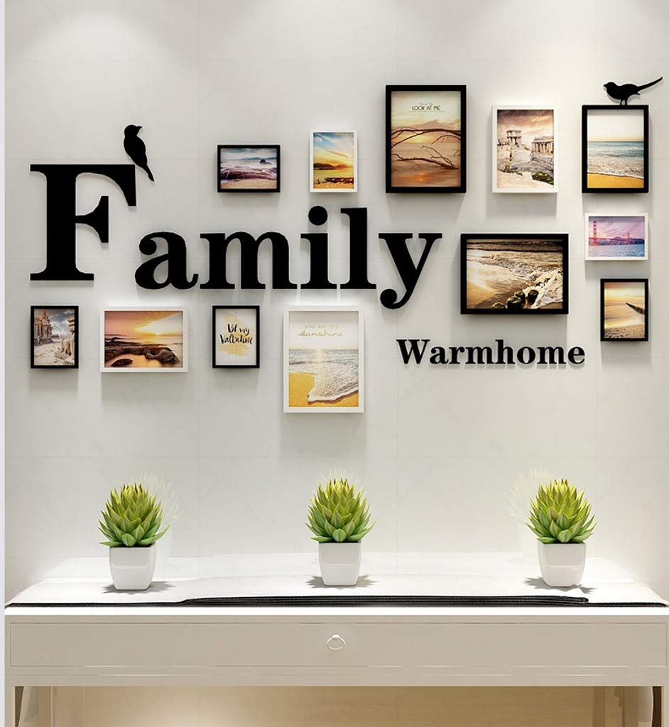 Family Tree Picture Frame Collage - 3D DIY Wall Photo Frame with 12 Openings for Living Room, Bedroom & Home Decor | Perfect for Family Photos, Wedding Displays & Memorial Wall Art