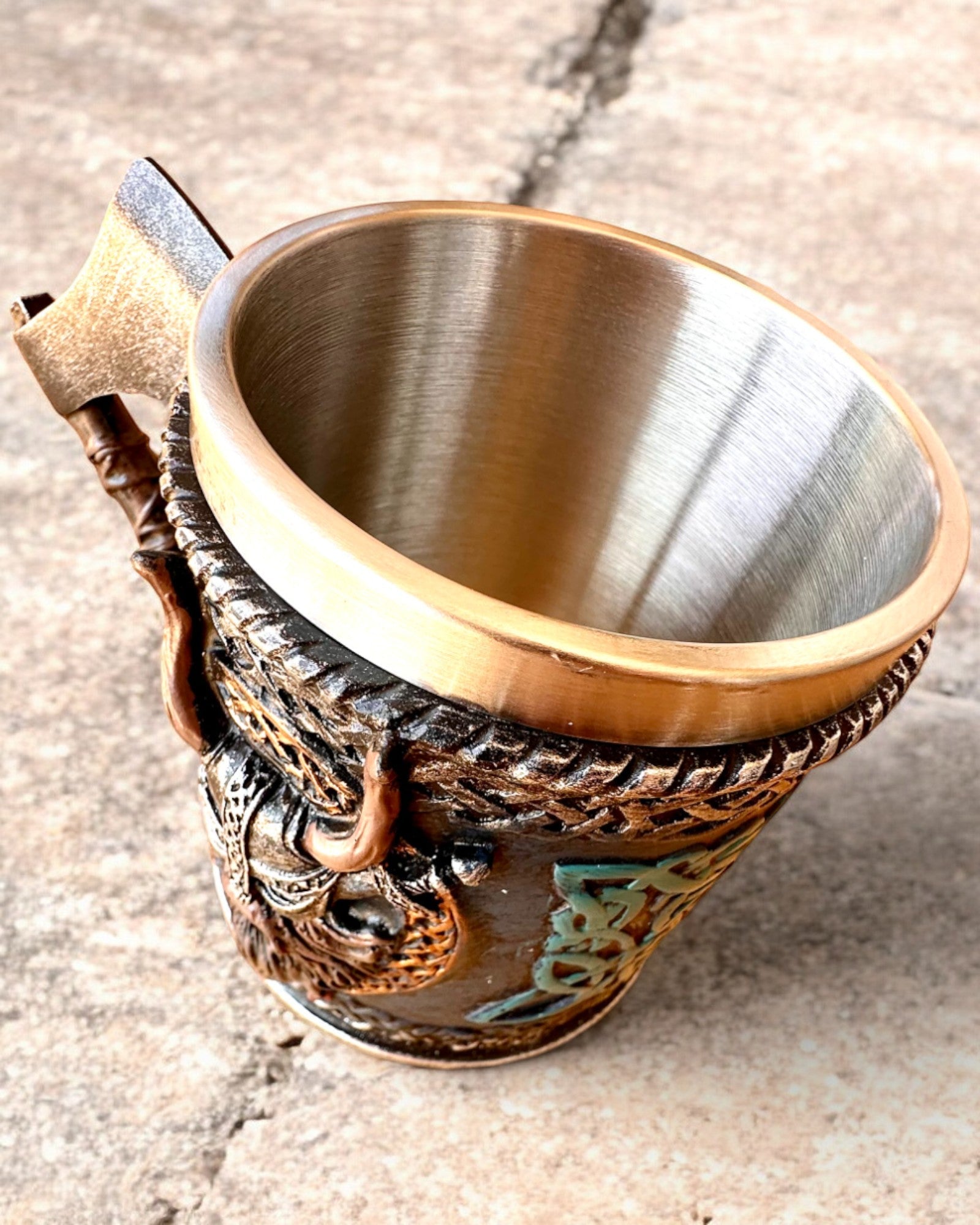 Viking Mug Ragnar's Horn - 250ml Engraved Drinking Cup with Gift Box - Perfect for Medieval Themed Parties, Viking Cosplay & Unique Gifts for Beer & Mead Lovers
