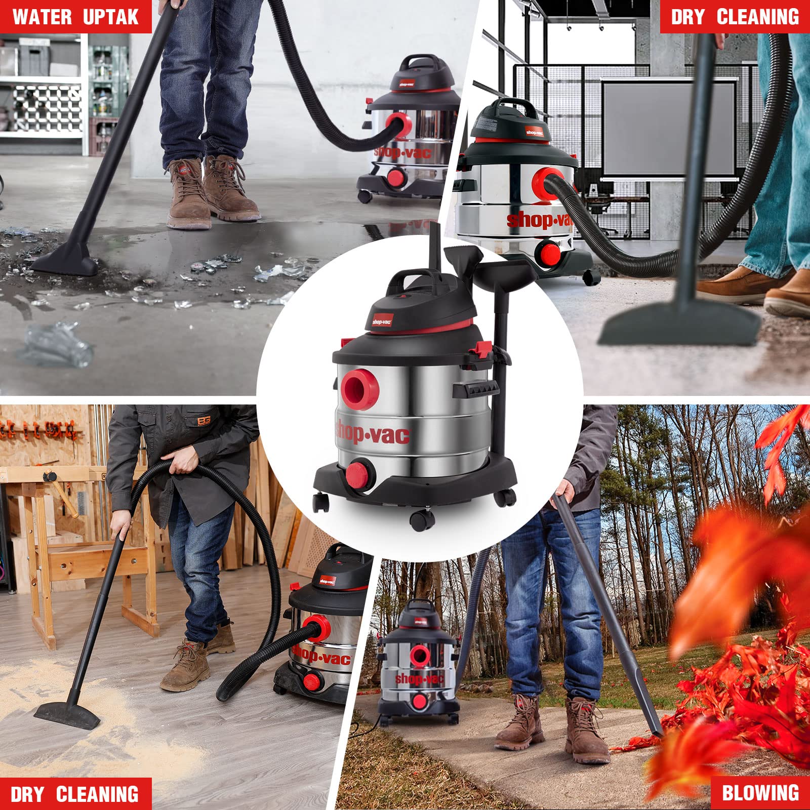 Shop-Vac 5989400 8 Gallon 6.0 Peak HP Wet/Dry Vacuum with 1-1/4