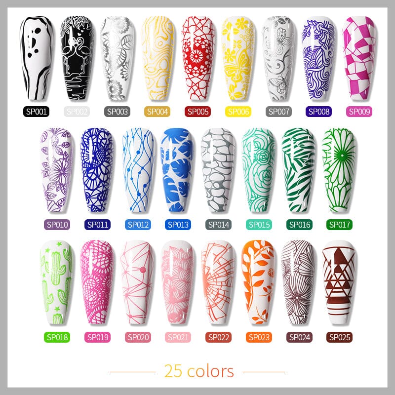 Vibrant Classic Colors Nail Stamping Polish - 10ml Long-Lasting Nail Art Lacquer for DIY Manicures & Professional Salon Use - Perfect for Parties, Weddings, and Special Occasions