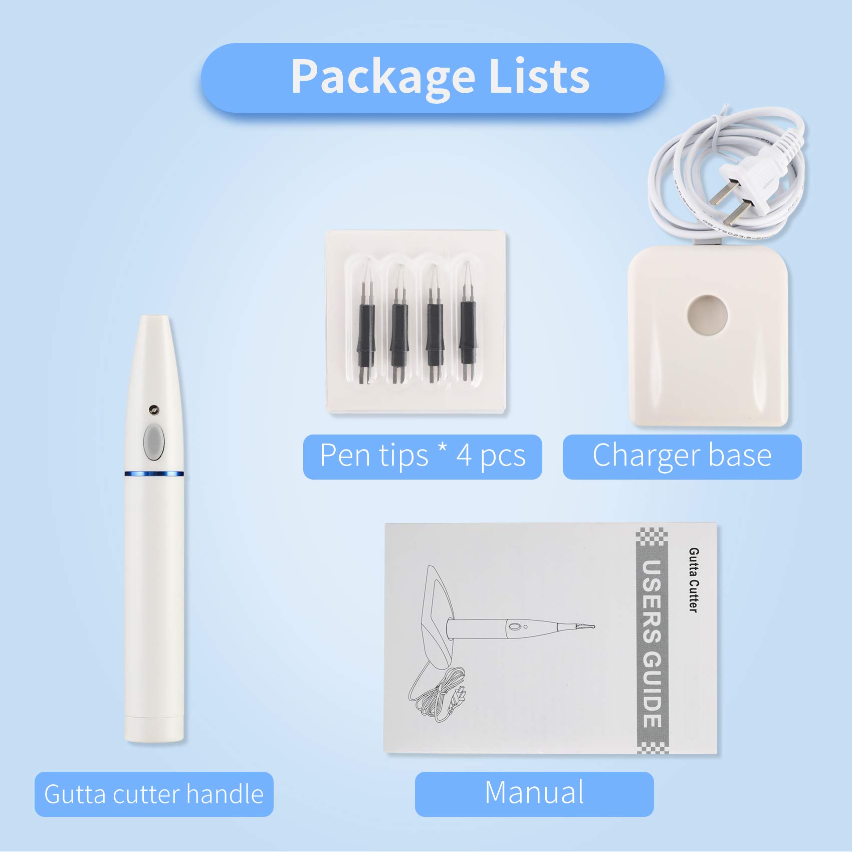 **Premium Dental Gutta Percha Point Cutter with 4 Replaceable Tips – Heated Endodontic Obturation System for Root Canal Filling | Ideal for Dentists & Endodontic Procedures**    *(Use Case: Perfect for precise gutta-percha cutting, root canal sealing, and professional dental treatments in clinics or dental offices.)*