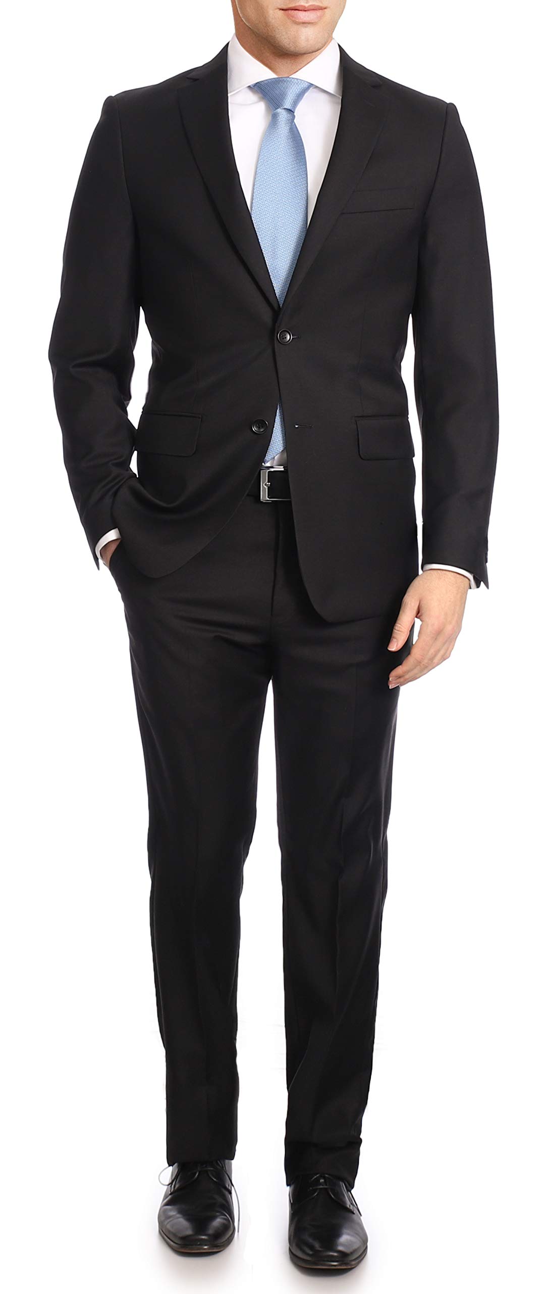 Men's Classic Fit Two-Button 100% Wool 2-Piece Suit - Perfect for Business Meetings, Weddings & Formal Events