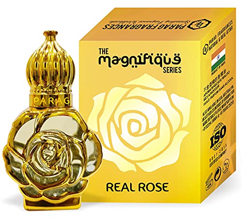 Parag Fragrances Real Rose Attar 12ml (Magnifique Series) - World's Best Long-Lasting Natural Perfume Oil, Alcohol-Free in Elegant Glass Bottle | Perfect for Daily Wear, Special Occasions & Gift Giving
