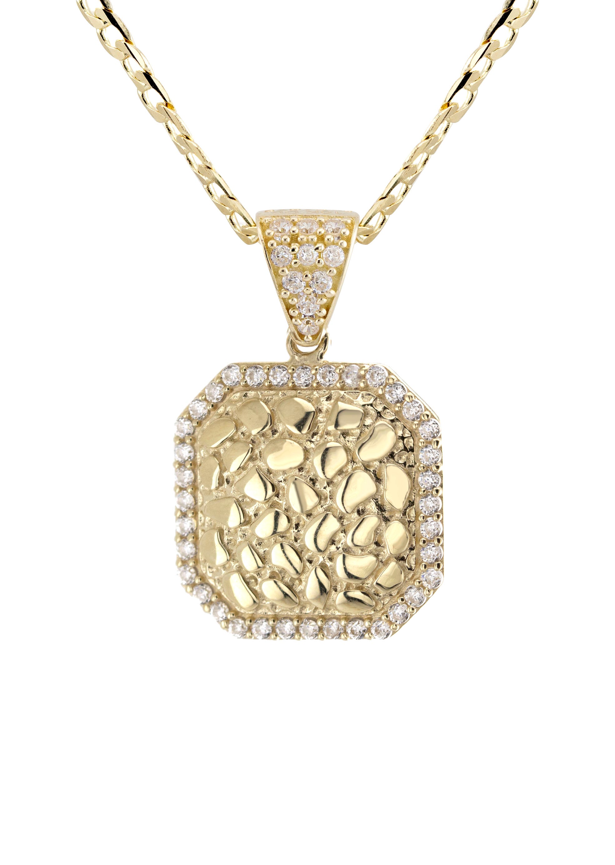 10K Yellow Gold Nugget Necklace for Women - 1.8 to 5.8 Grams Natural Nugget Pendant - Perfect for Everyday Wear, Gifts & Special Occasions