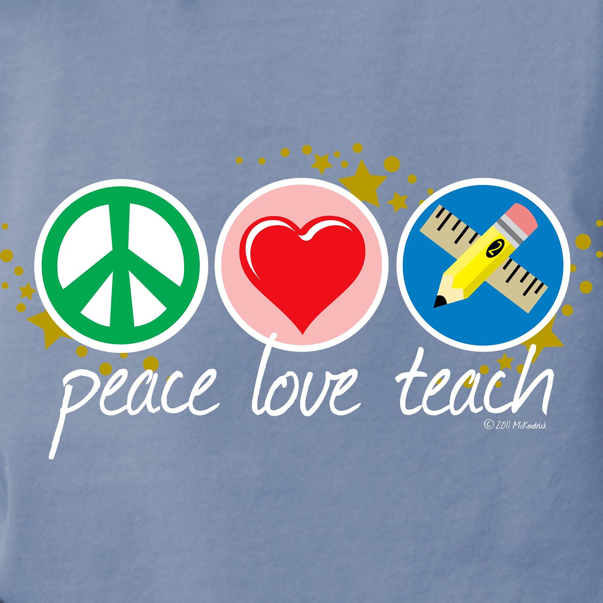 Peace Love Teach Women's T-Shirt - Comfort Colors® Soft Cotton Tee for Teachers - Perfect for Classroom, School Events & Casual Wear