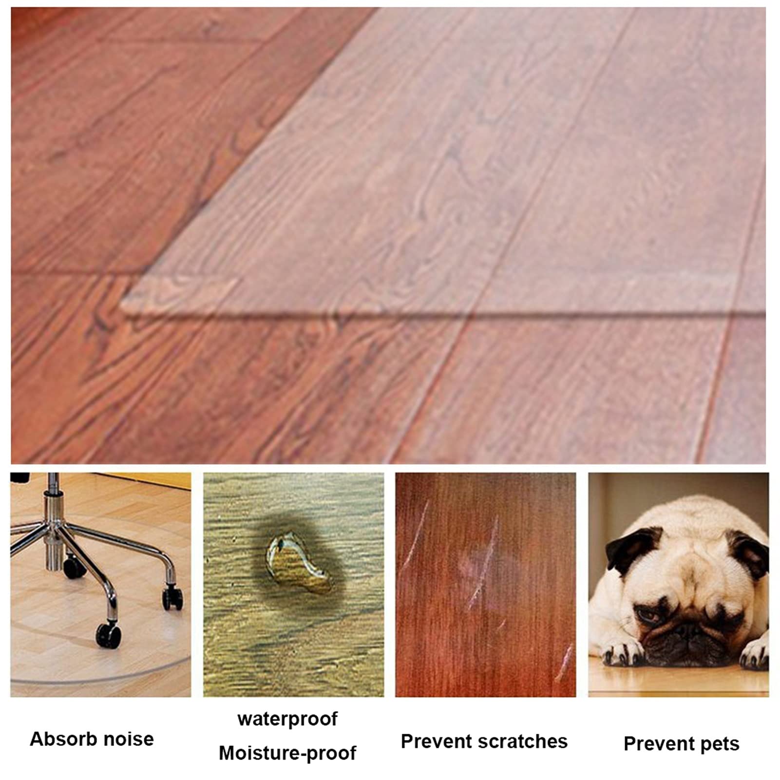 Anti-Static Chair Mat for Hardwood Floors & Carpets - 1.5mm/2mm Thick Clear Glass Desk Chair Mat - 37 Size Options (90x160CM) - Perfect for Home Office, Gaming Setup & Workspace Protection