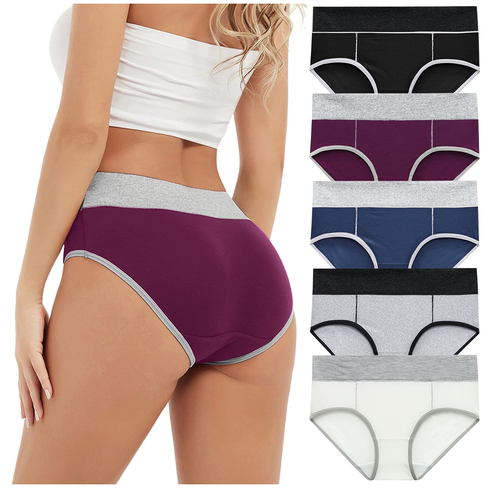 Gufesf Women's Cotton Underwear - Soft Breathable Full Brief Panties Multipack for Everyday Comfort | Perfect for Work, Sleep & Yoga