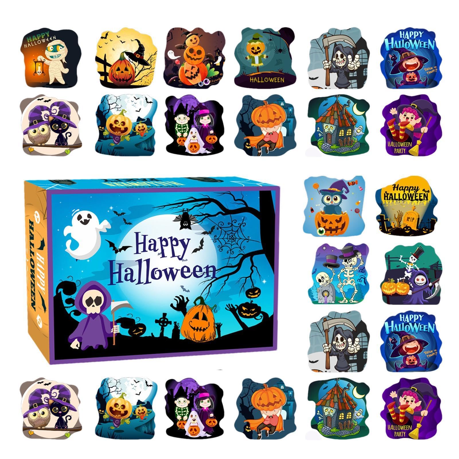 2024 Halloween Advent Calendar Countdown - Anime Puzzle Toys for Teens & Adults | Spooky Home Decor with Pumpkin, Witch & Ghost Themes | Perfect for Parties, Gifts & Seasonal Celebrations