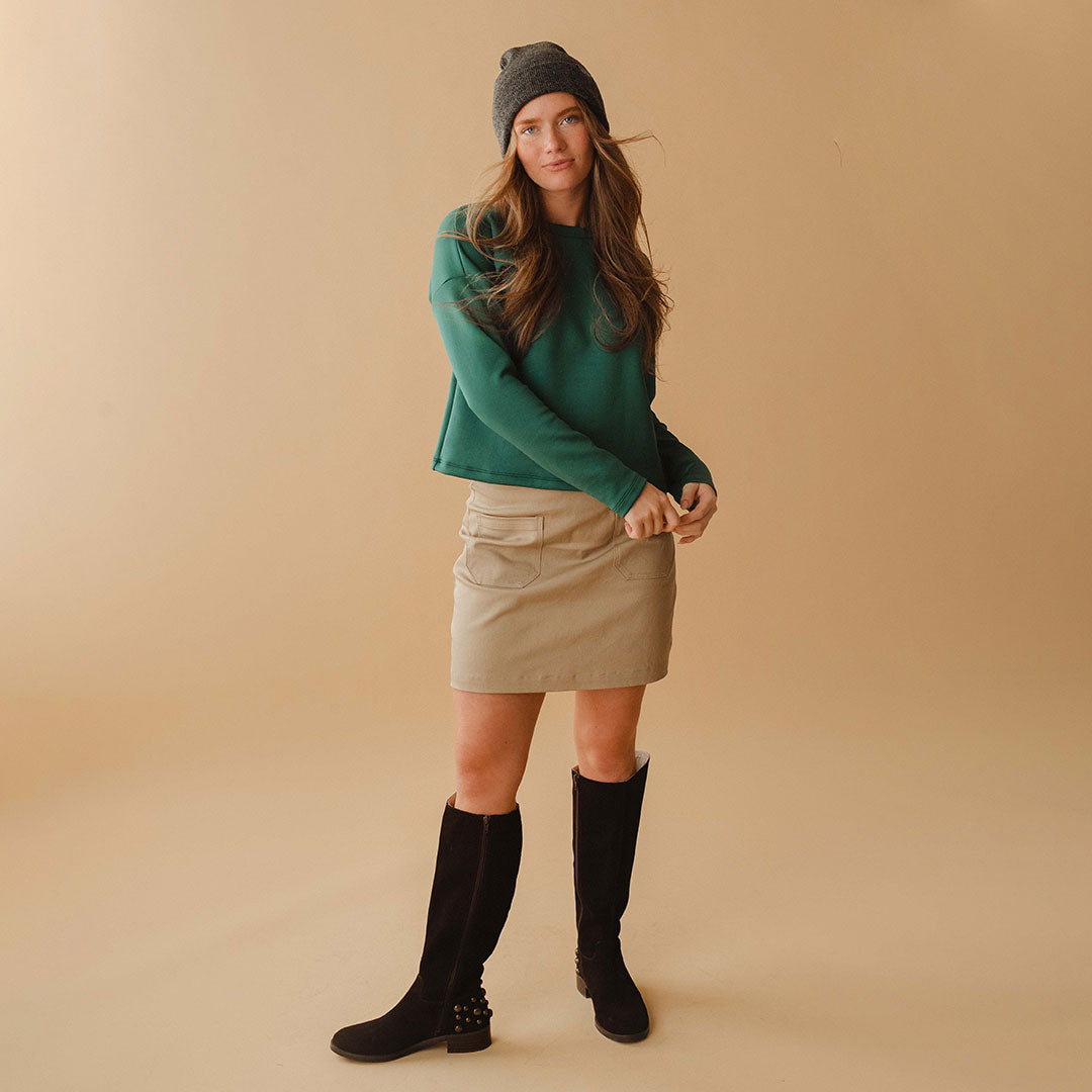 Brighton Women's Emerald Green Pullover Sweater - Cozy Knit Casual Wear for Fall & Winter | Perfect for Office, Travel & Outdoor Activities