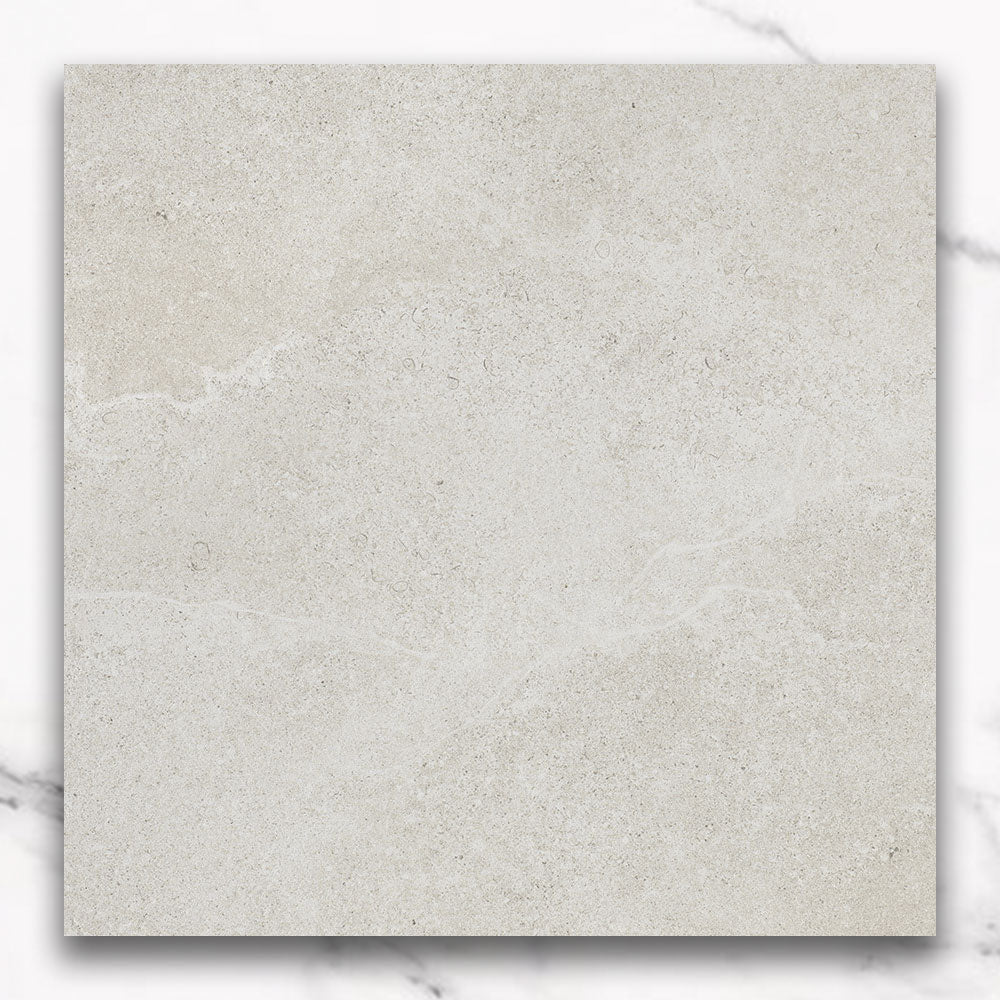 Premium 600x600mm Matte White Marble Look Porcelain Tile - Elegant Flooring & Wall Tiles for Bathroom, Kitchen & Living Room Renovation