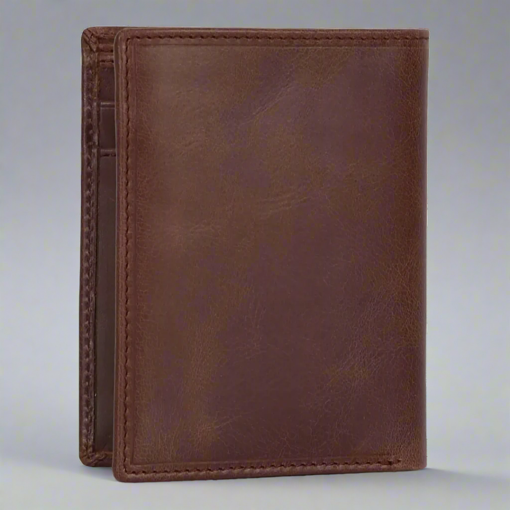 Premium MET Men's Upright Leather Wallet - Slim RFID Blocking Bifold Wallet for Men - Perfect for Travel, Business & Everyday Use
