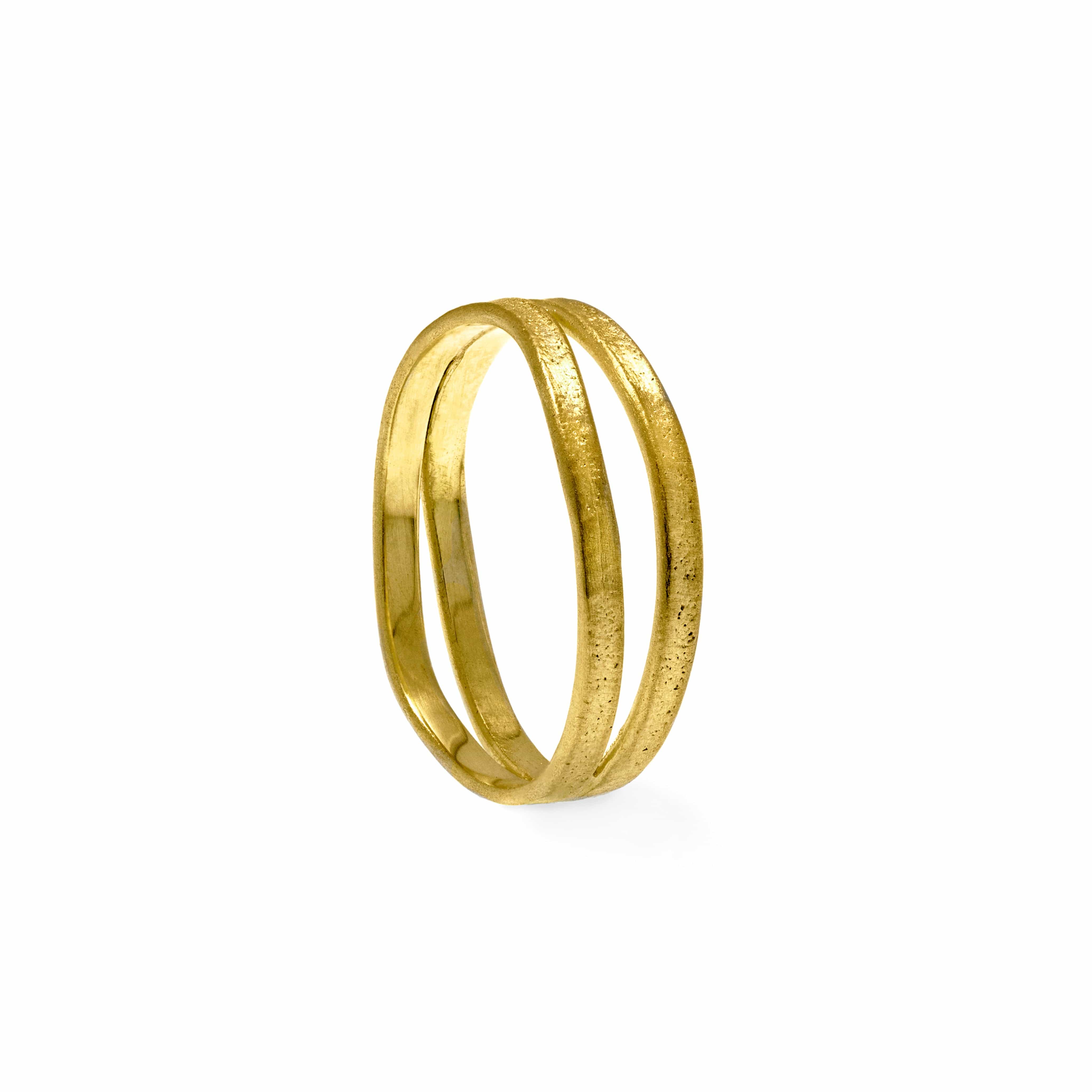 18K or 9K Gold Double Stack Wedding Band Ring Set - Elegant Matching Bridal Rings for Women, Perfect for Anniversary, Engagement, and Everyday Wear