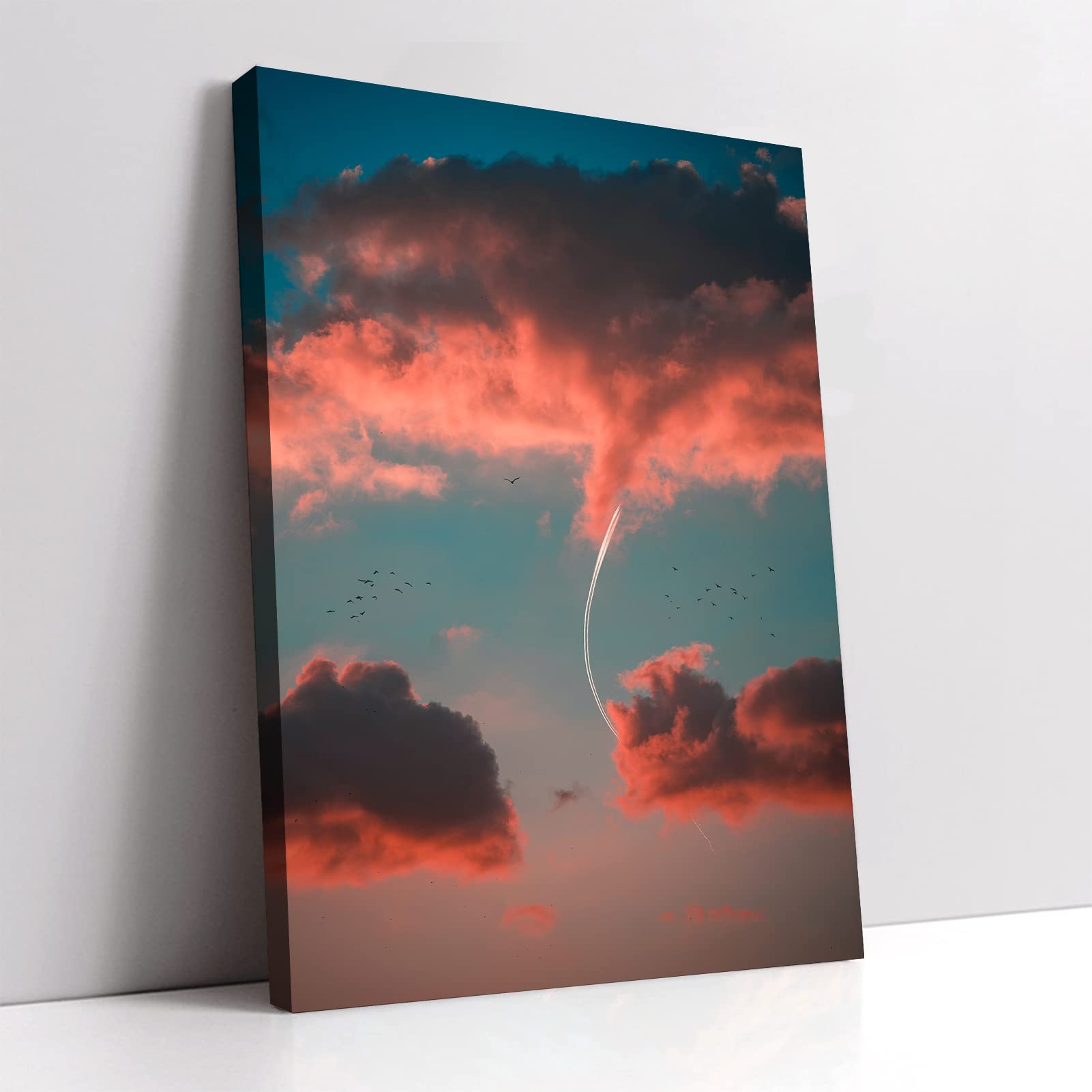 FRER Sky and Colorful Clouds Canvas Wall Art - Frameless Home Decor for Bedroom, Office & Bathroom - 12x18 inch (30x45cm) Modern Poster Print - Perfect for Living Room Decor & Gift Giving
