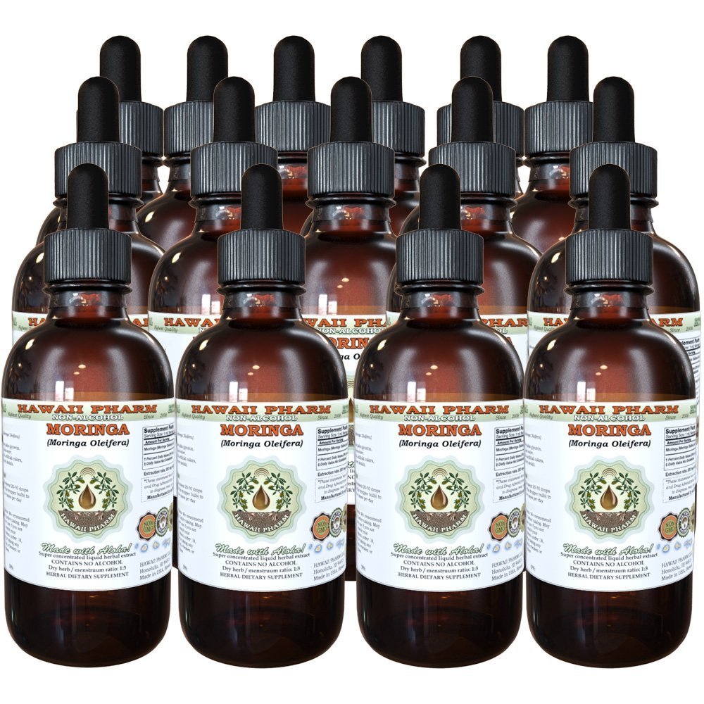 Organic Moringa Oleifera Leaf Glycerite Extract - Alcohol-Free Herbal Supplement (4 Pack, 15x4 oz) - Natural Energy Boost & Immune Support for Daily Wellness