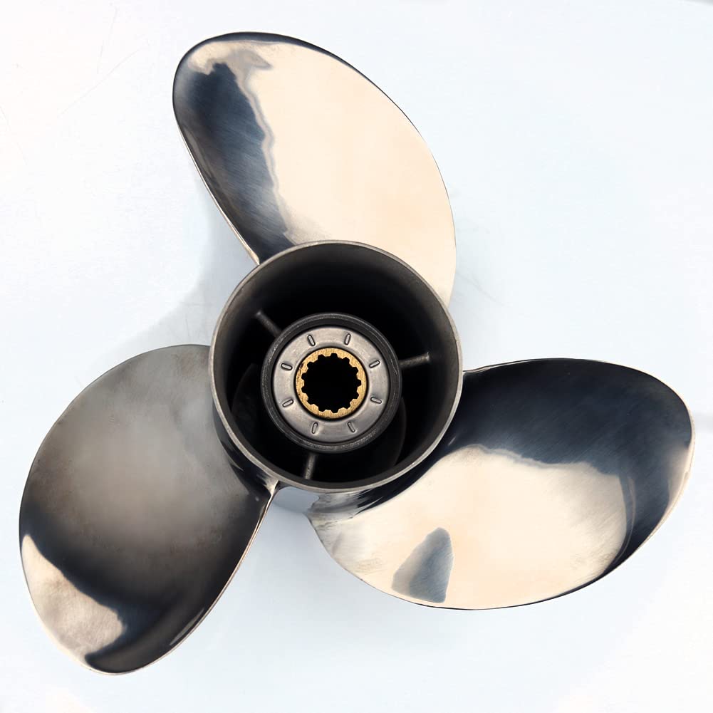 Boatman 10.5x13 Outboard Propeller for Mercury Boat Engine 25-70 HP - 13 Spline Tooth Aluminum & Stainless Steel Replacement - Perfect for Fishing, Boating & Water Sports