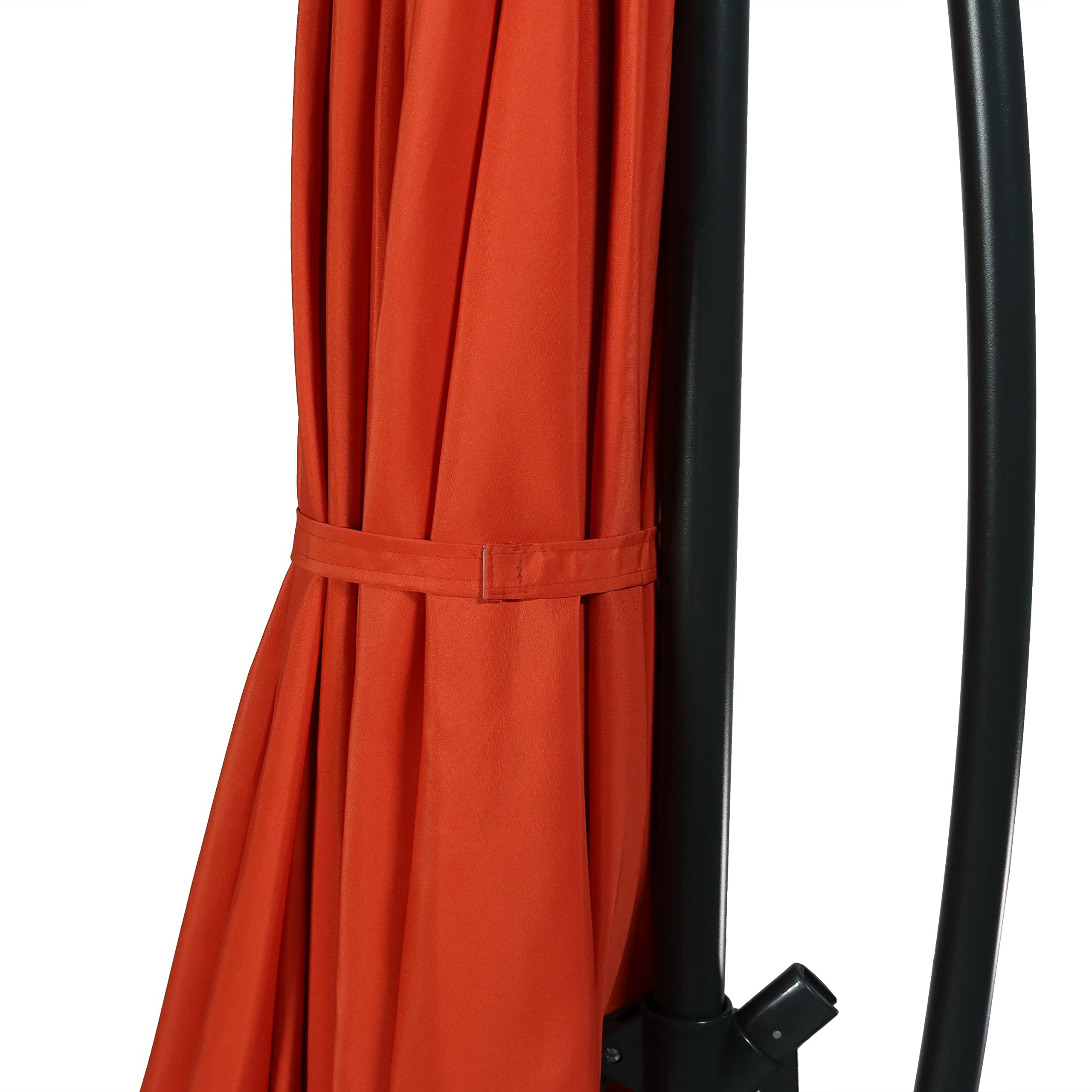 Sunnydaze 10-Foot Offset Patio Umbrella with Cross Base - Durable Polyester Canopy & Gray Powder-Coated Steel Frame - Perfect for Poolside, Backyard, and Outdoor Dining Areas