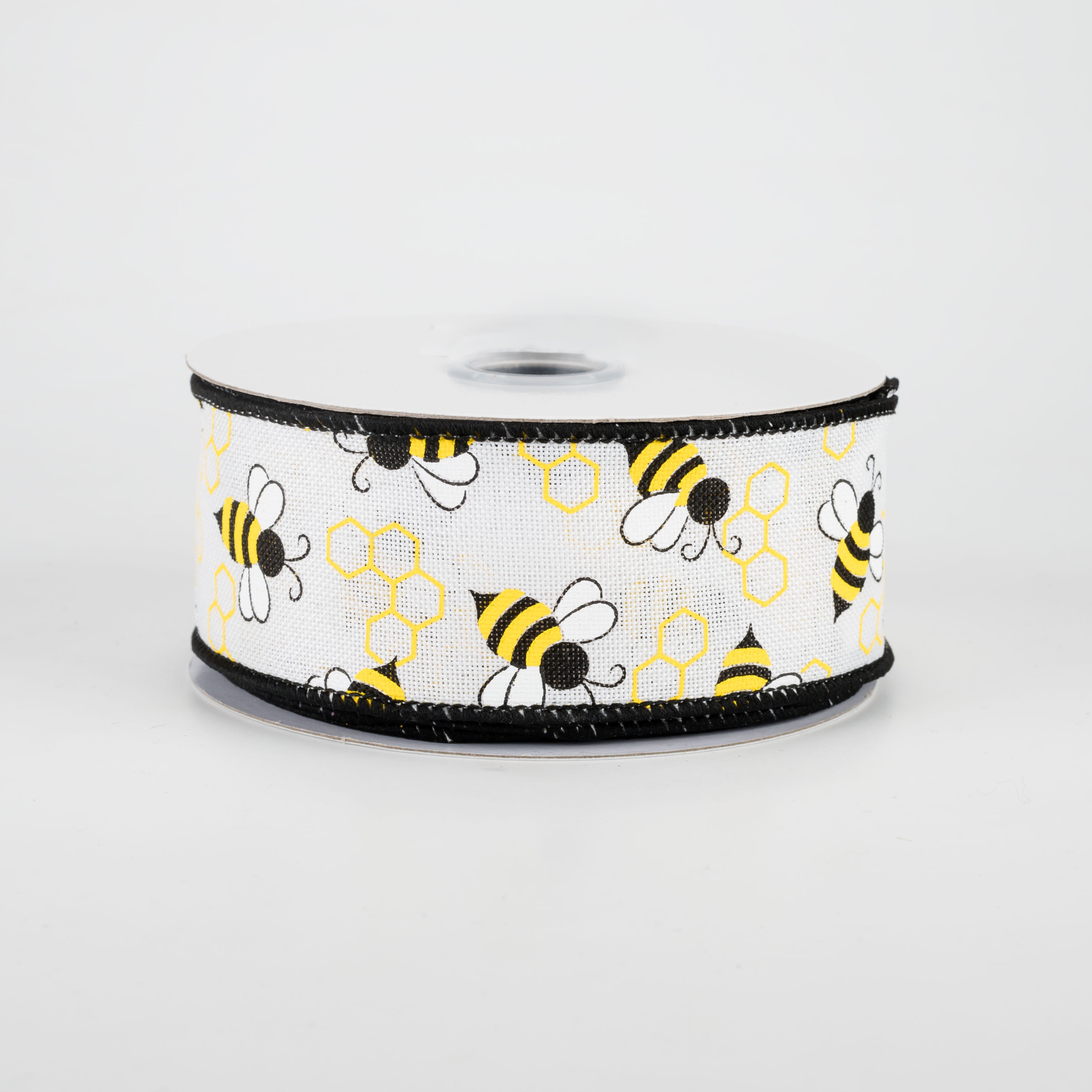 1.5 Inch Mini Bumblebee Ribbon - White Ribbon 10 Yards for Gift Wrapping, DIY Crafts, Wedding Decorations and Party Favors