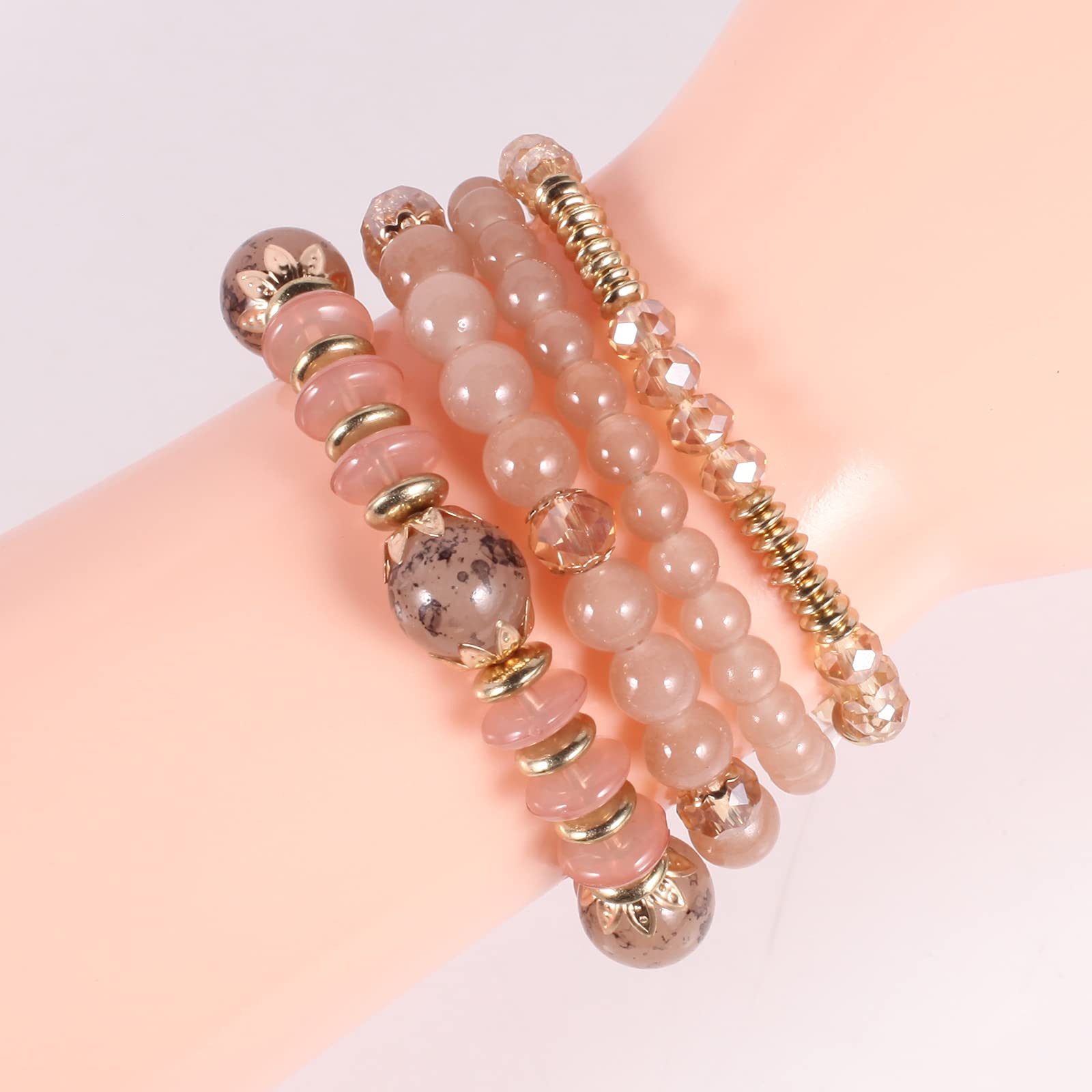 Bohemian Stackable Stretch Bracelets for Women & Girls - Colorful Beaded Charm Jewelry Set, Handmade Multilayer Beads for Everyday Wear, Parties & Gifts