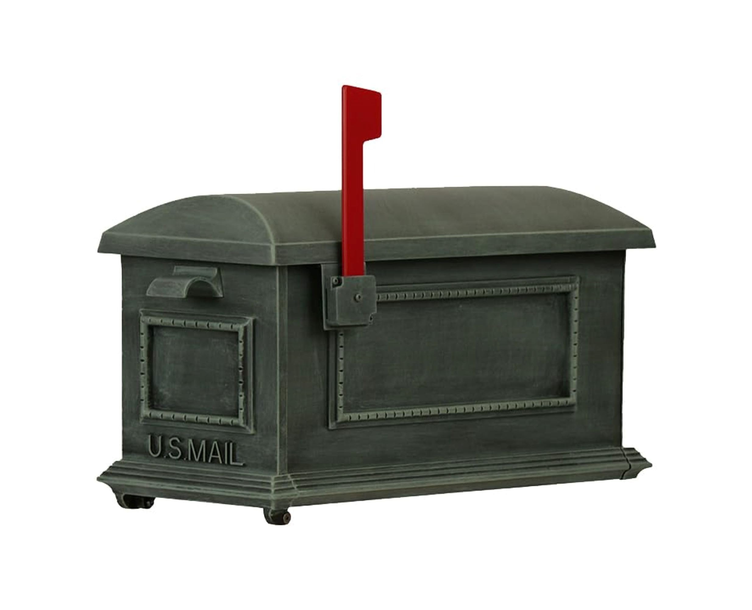 Special Lite Traditional Curbside Mailbox - Verde Green Aluminum Post Mount Mailbox (Model SCT-1010-VG) - Durable Outdoor Mailbox for Residential Homes & Rural Areas